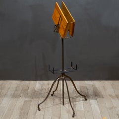 19th c. Cast Iron and Oak Bible or Dictionary Book Stand c.1888-1900