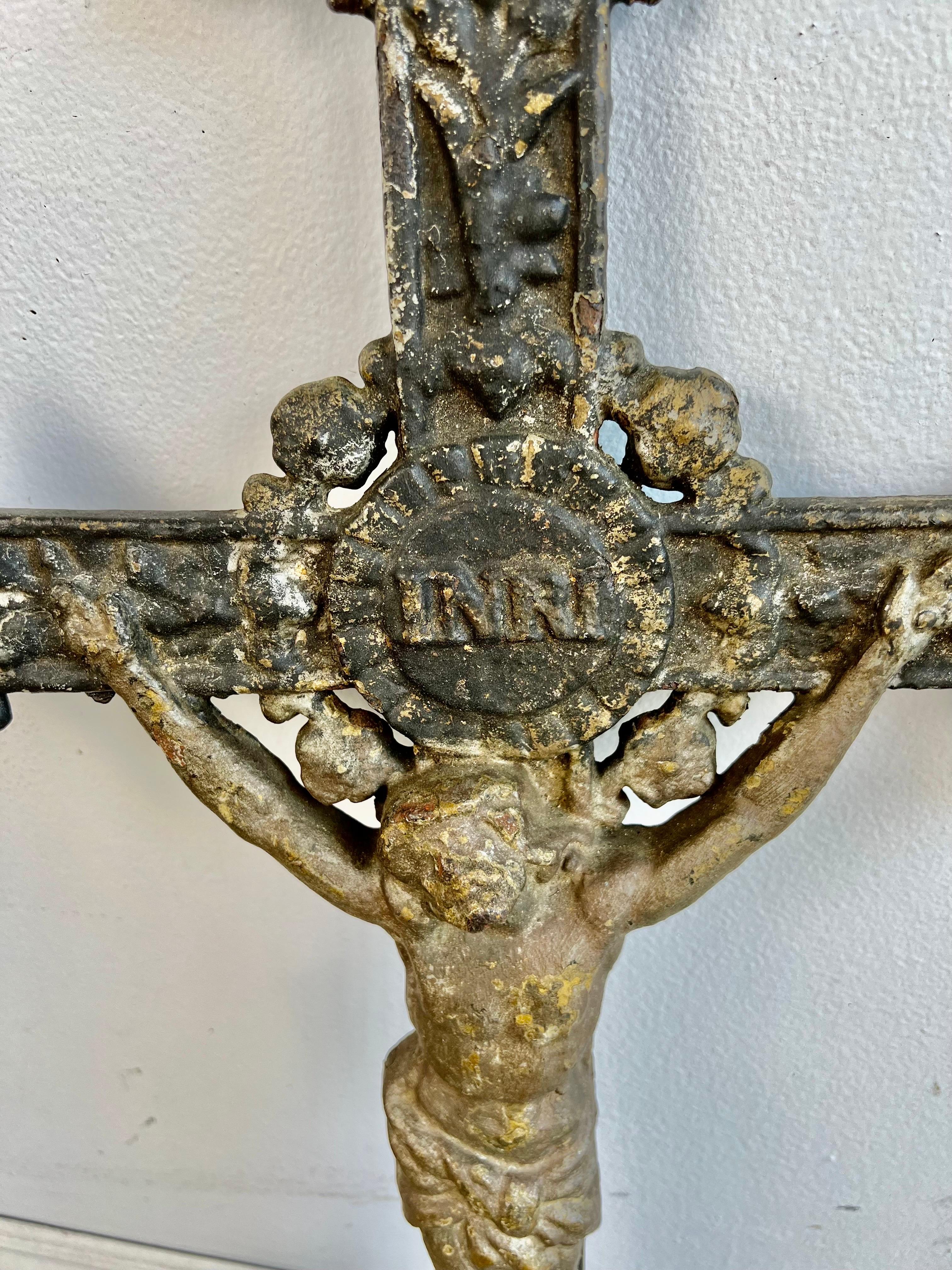 Baroque 19th C. Cast Iron Cross