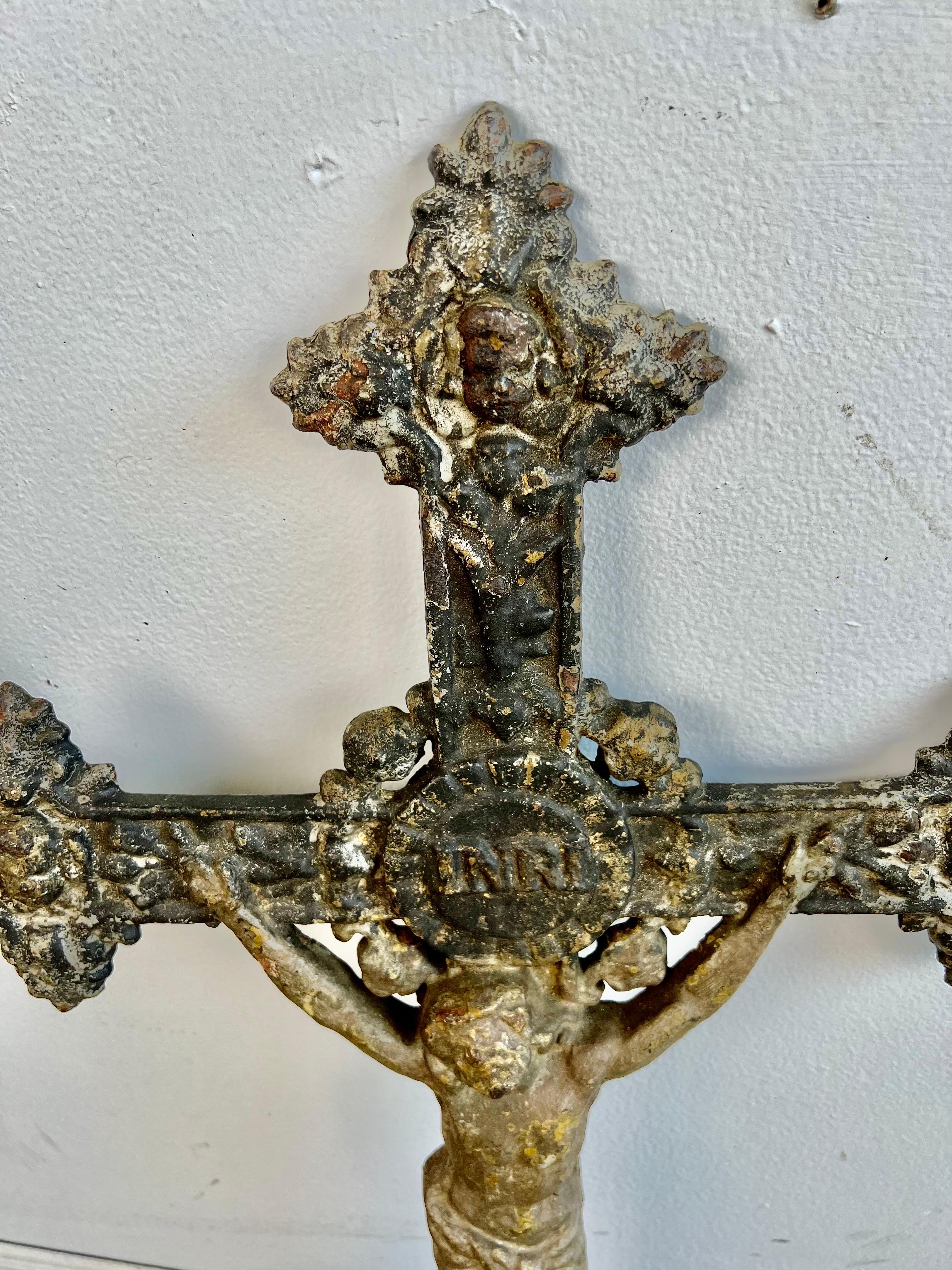19th C. Cast Iron Cross In Distressed Condition In Los Angeles, CA
