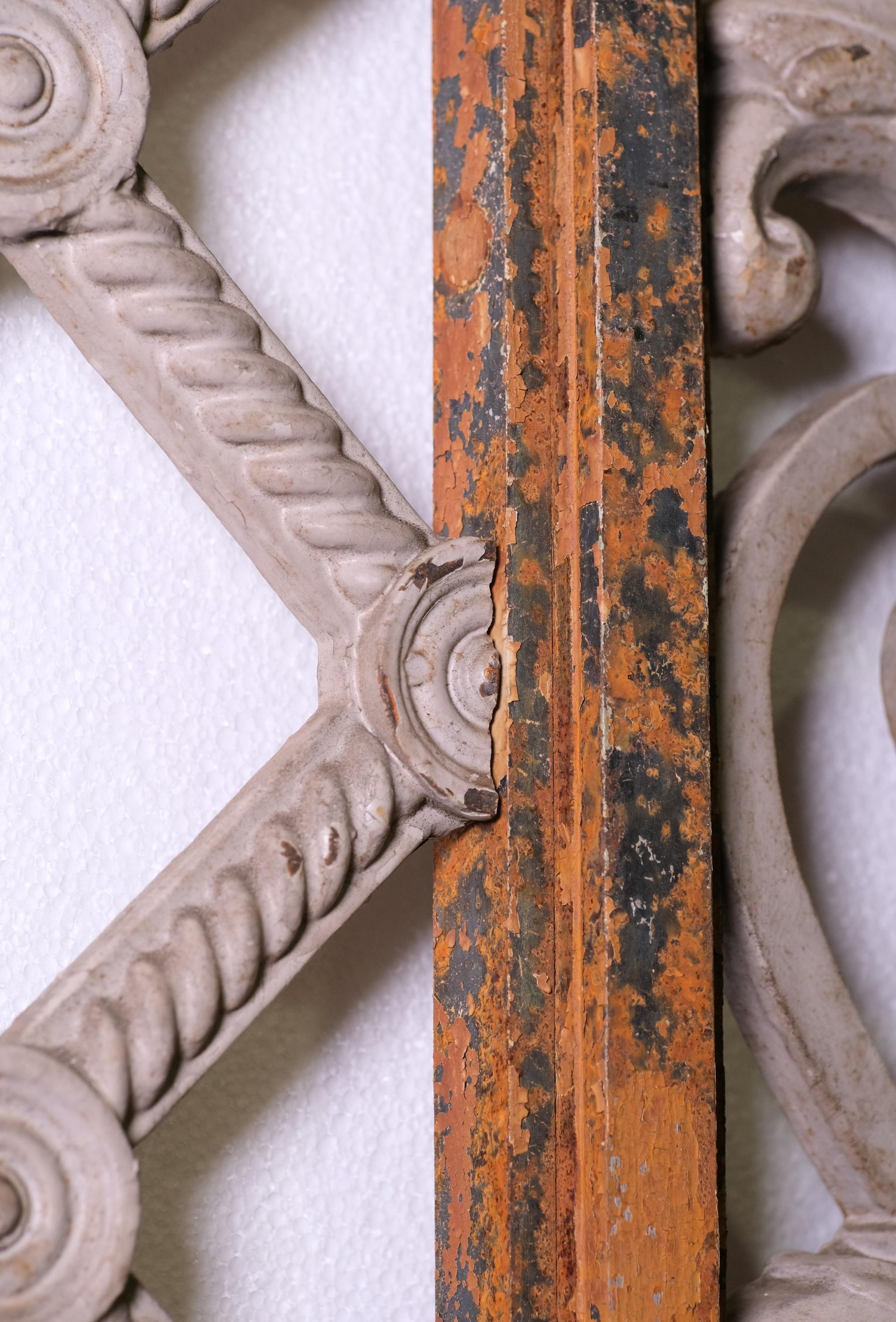 Cast Iron Floral Lattice Window Guard Steel Roman Arch Frame 132x94 3