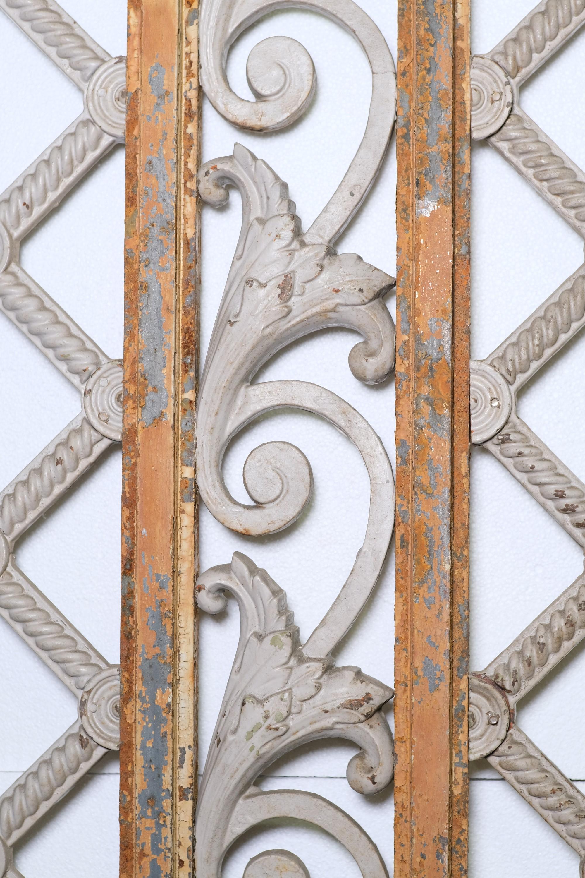 Cast Iron Floral Lattice Window Guard Steel Roman Arch Frame 132x94 8