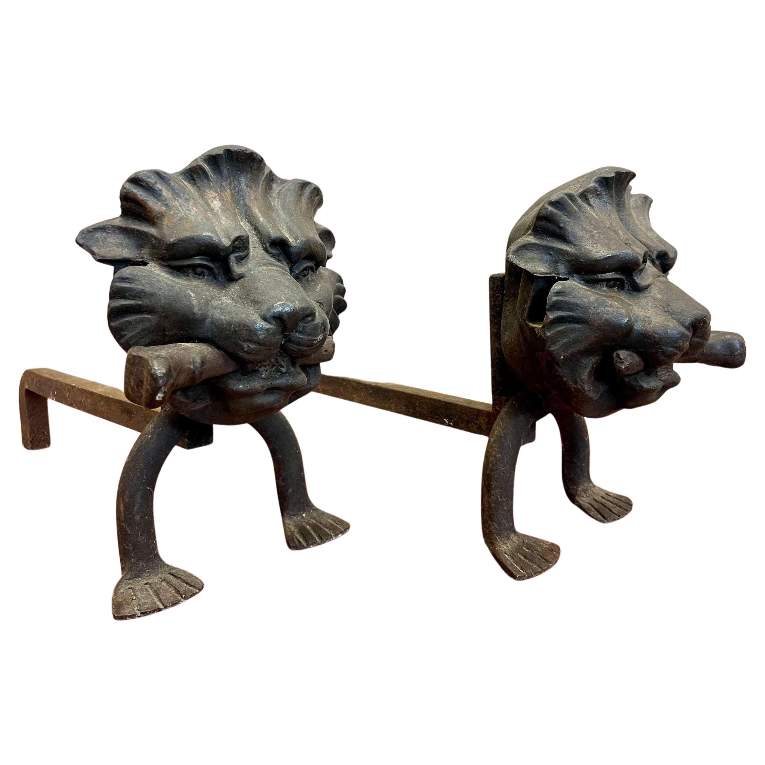 Antique Cannonball Cast Iron Fireplace Andirons Fire Dogs at 1stDibs fireplace andirons