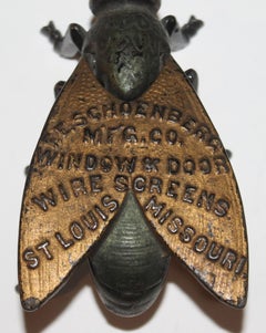 19th C Cast Iron Promotional Fly Matchstick Box