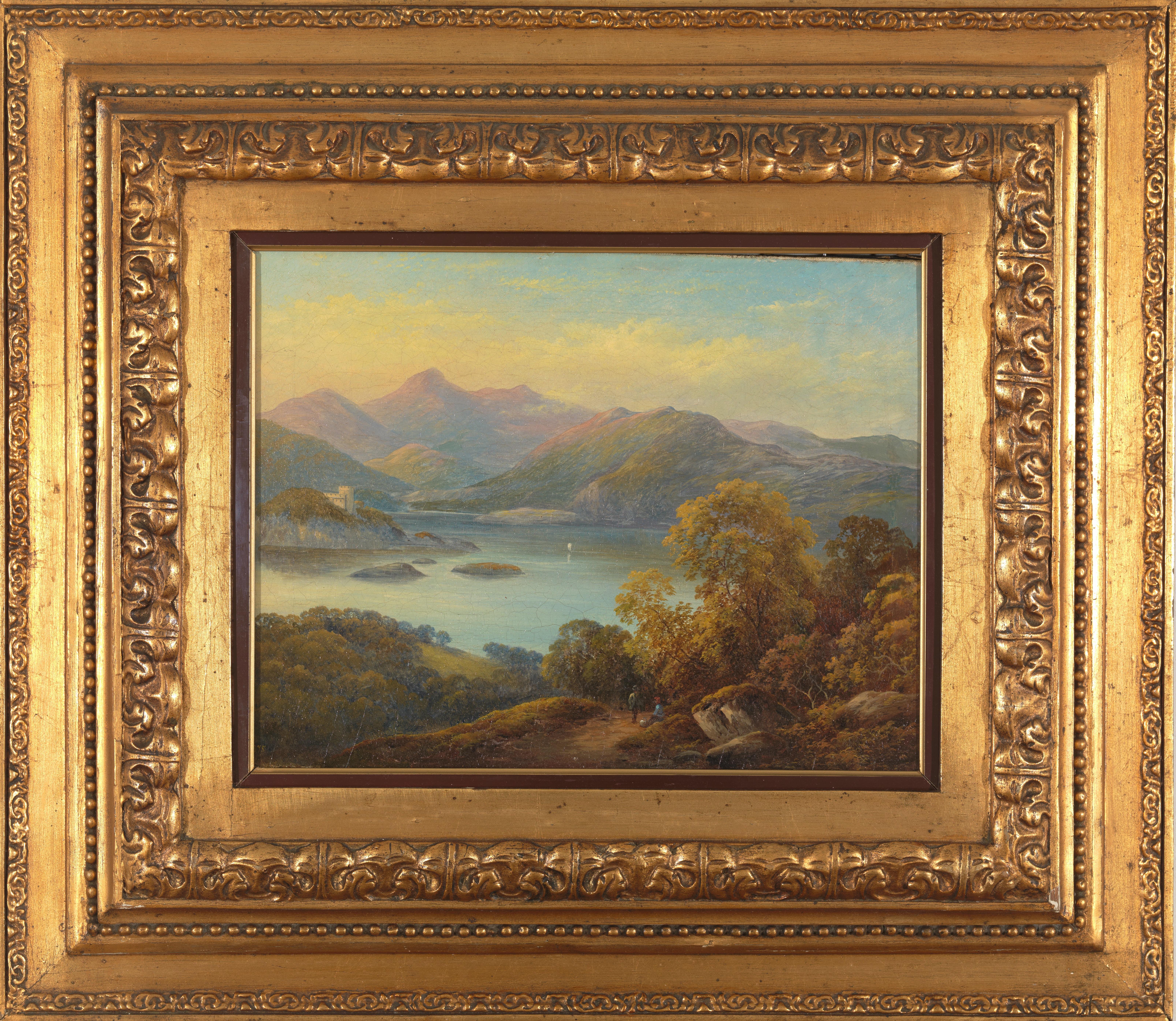 This 19th century Italian painting depicts a mountainous landscape. The romantic movement that made its entrance in this century had intensified the existing interest in landscape art and more specific rural, wild and distant sceneries. The