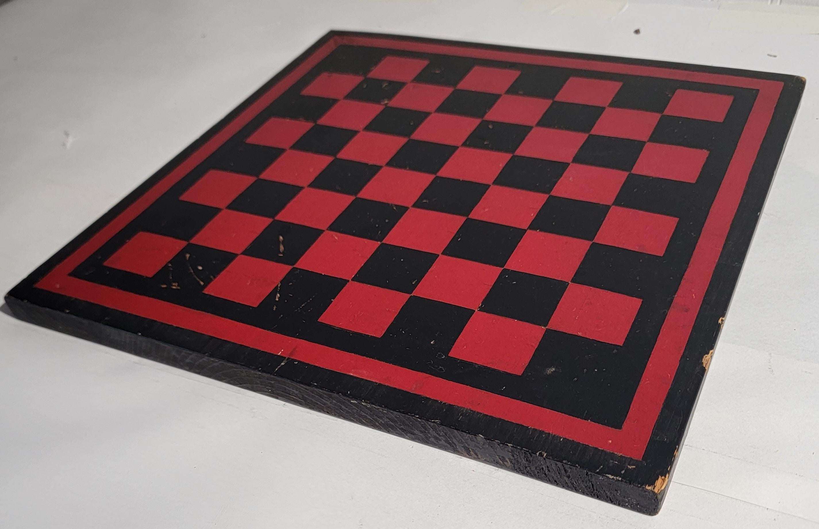 Folk Art 19th C Checkerboard Game Board For Sale