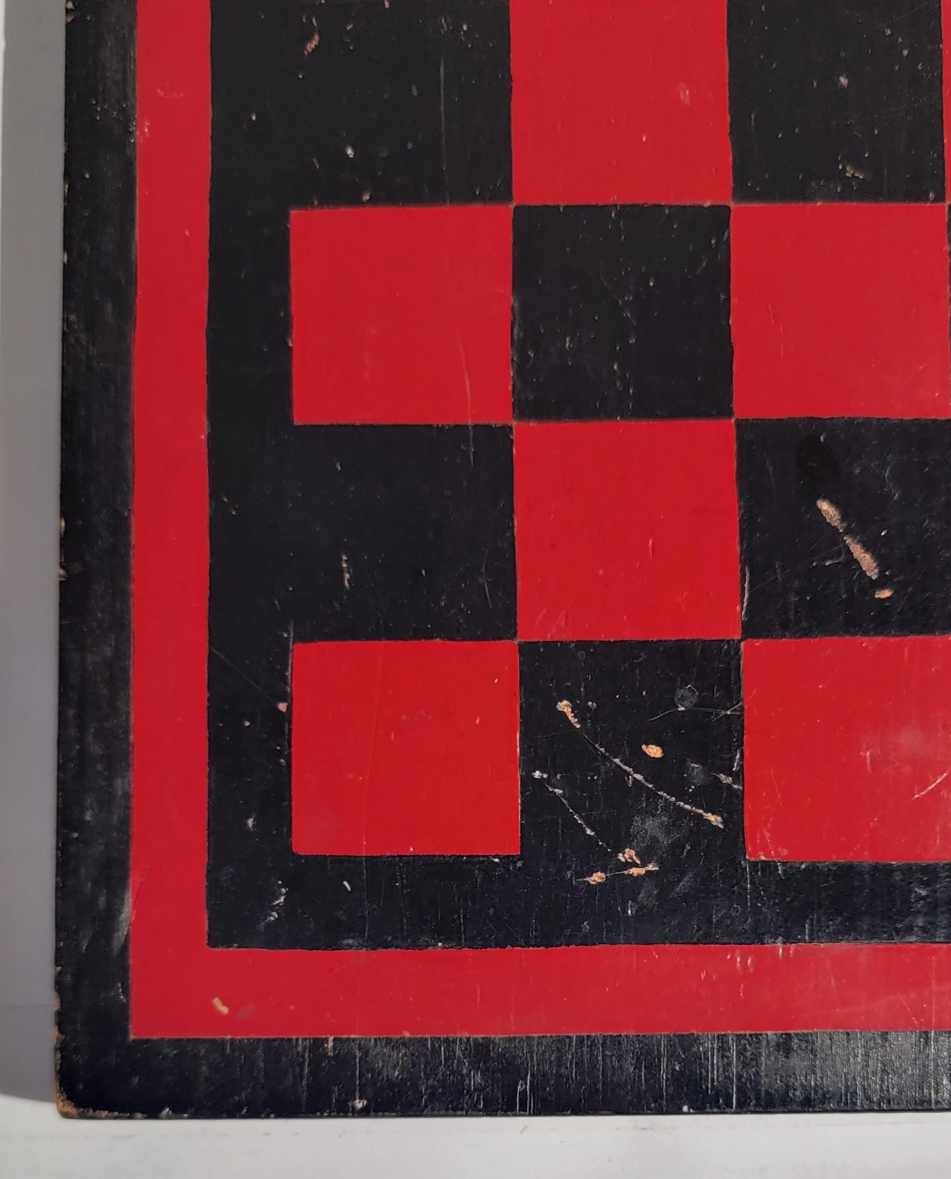 Hand-Painted 19th C Checkerboard Game Board For Sale