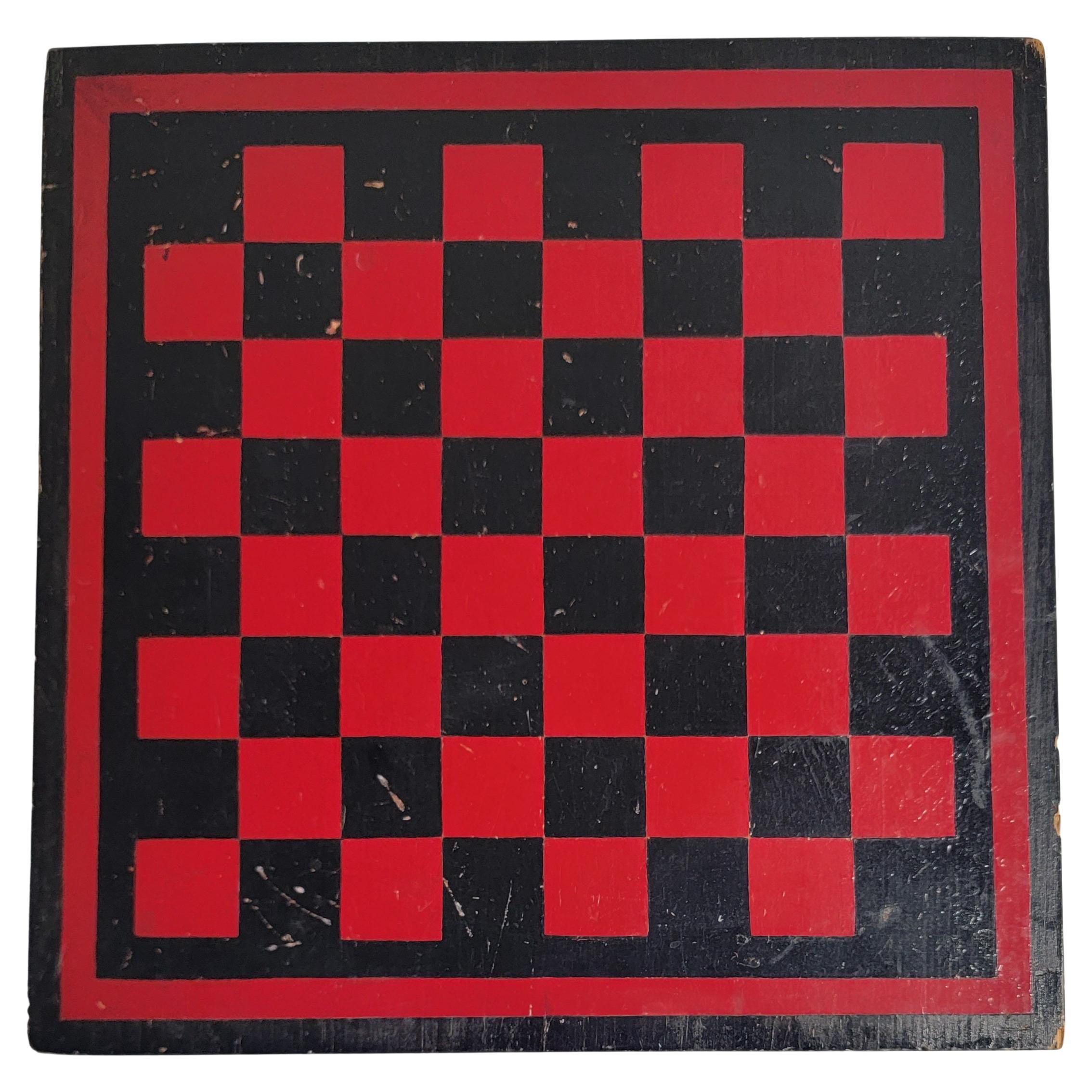 19th C Checkerboard Game Board