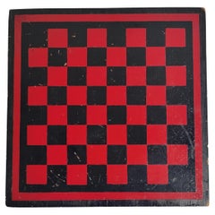19th C Checkerboard Game Board