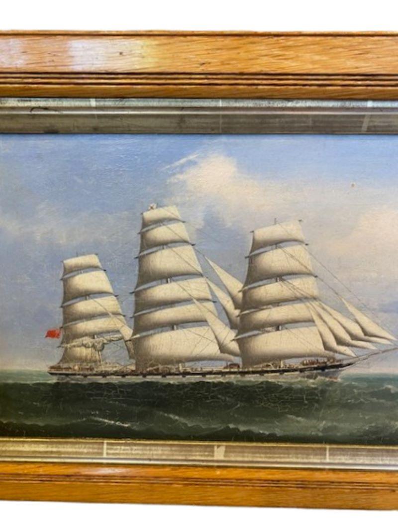 China-Handelslandschaft des 19. Jahrhunderts mit dem Schiff Avon auf See, von Lai Fong, um 1890 (Chinesischer Export) im Angebot