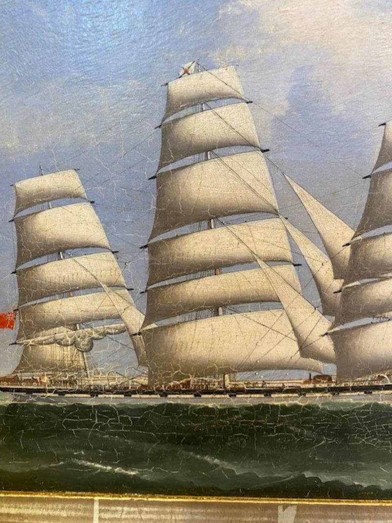 China-Handelslandschaft des 19. Jahrhunderts mit dem Schiff Avon auf See, von Lai Fong, um 1890 im Zustand „Gut“ im Angebot in Nantucket, MA