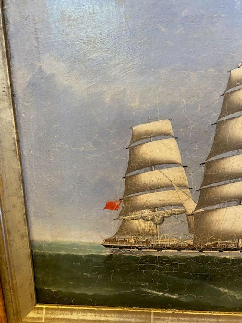 China-Handelslandschaft des 19. Jahrhunderts mit dem Schiff Avon auf See, von Lai Fong, um 1890 (Spätes 19. Jahrhundert) im Angebot