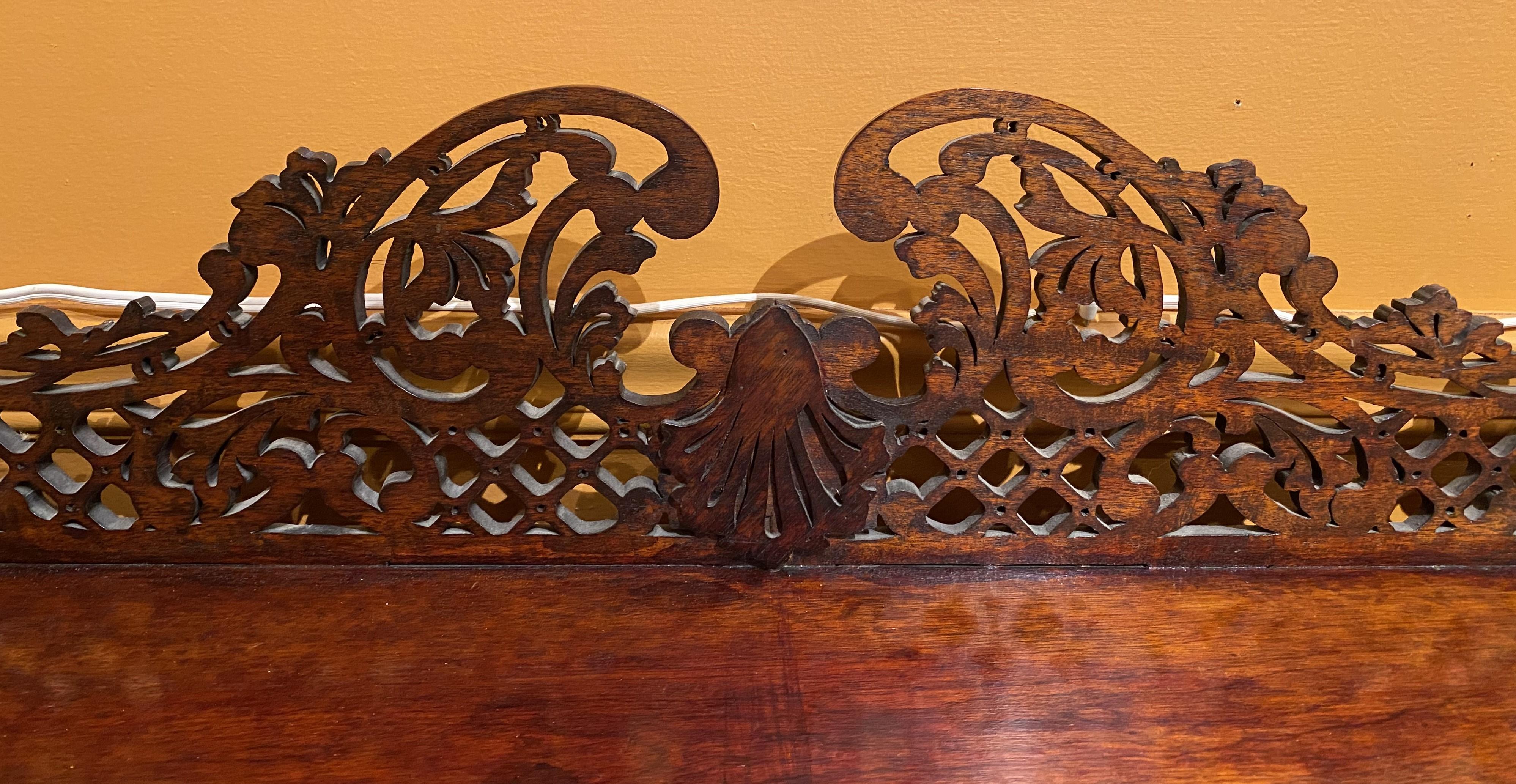 19th Century 19th c Chinese Chippendale Style Mahogany Cabinet Étagère, Probably New Zealand For Sale
