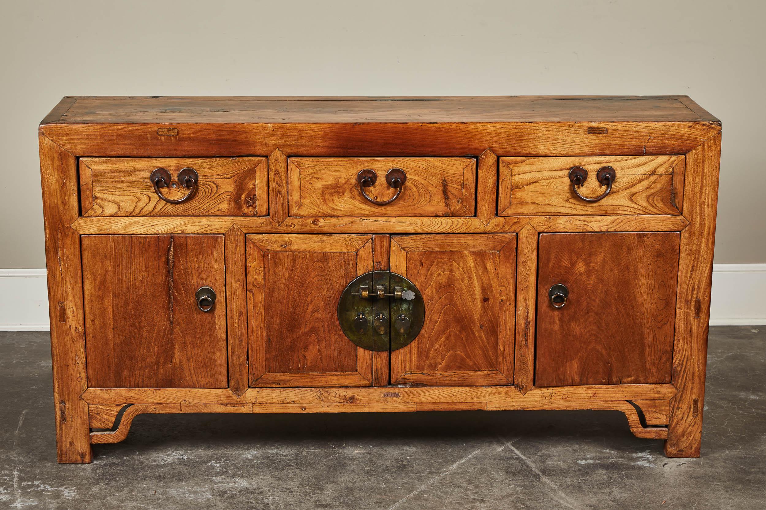 19th Century Chinese Elm Sideboard 4