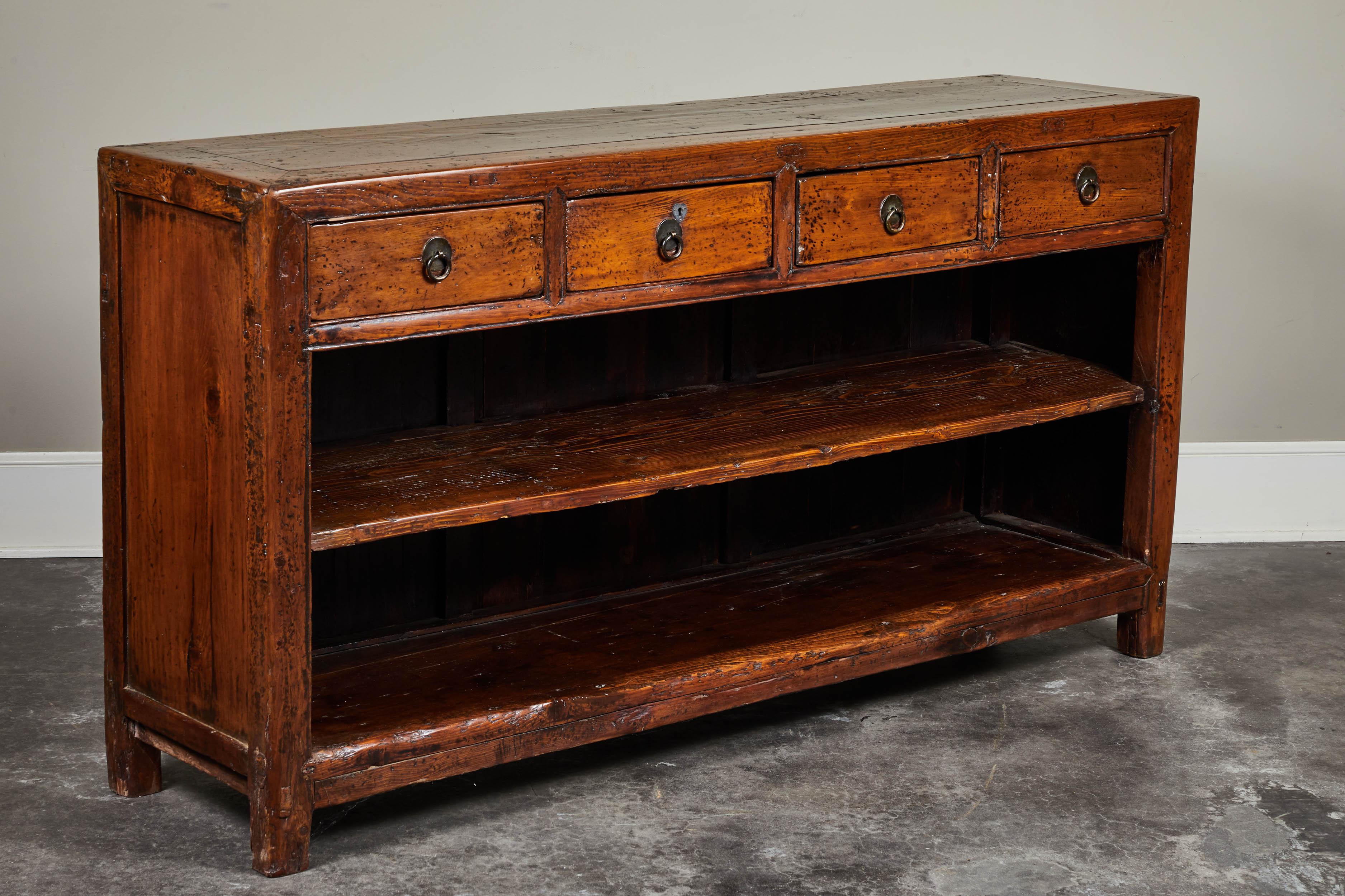 19th Century Chinese Four-Drawer Pine Sideboard 3