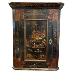 19th C. Chinese Painted Corner Cabinet