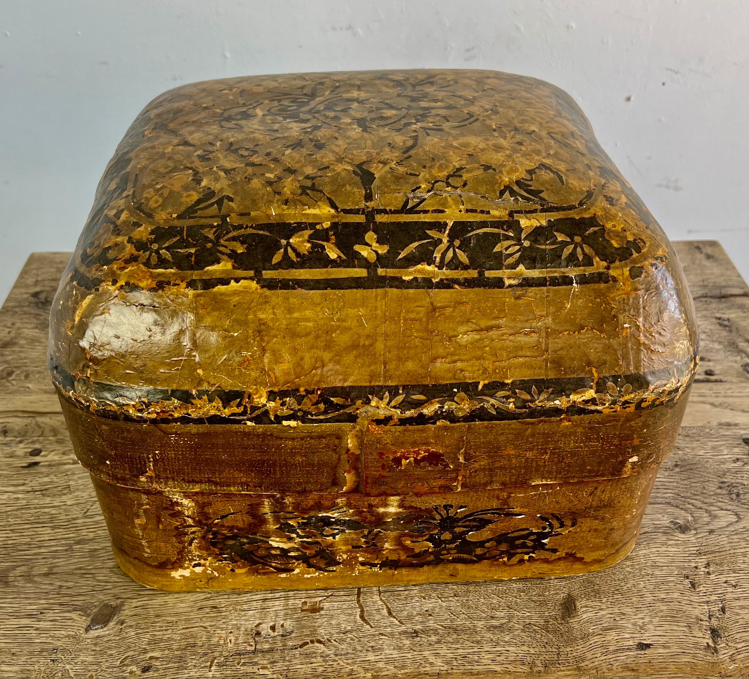 Chinese Export 19th C. Chinese Paper Machiere Box For Sale