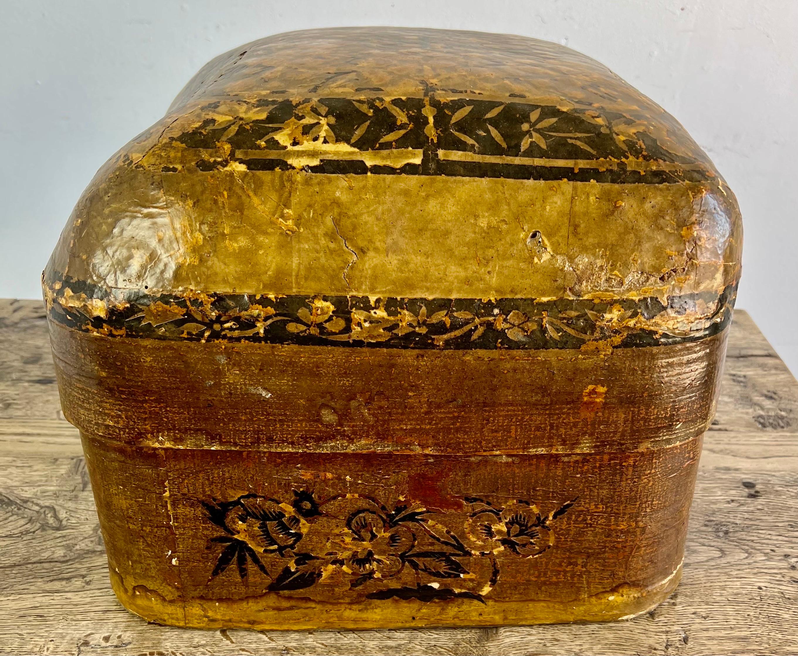19th Century 19th C. Chinese Paper Machiere Box For Sale