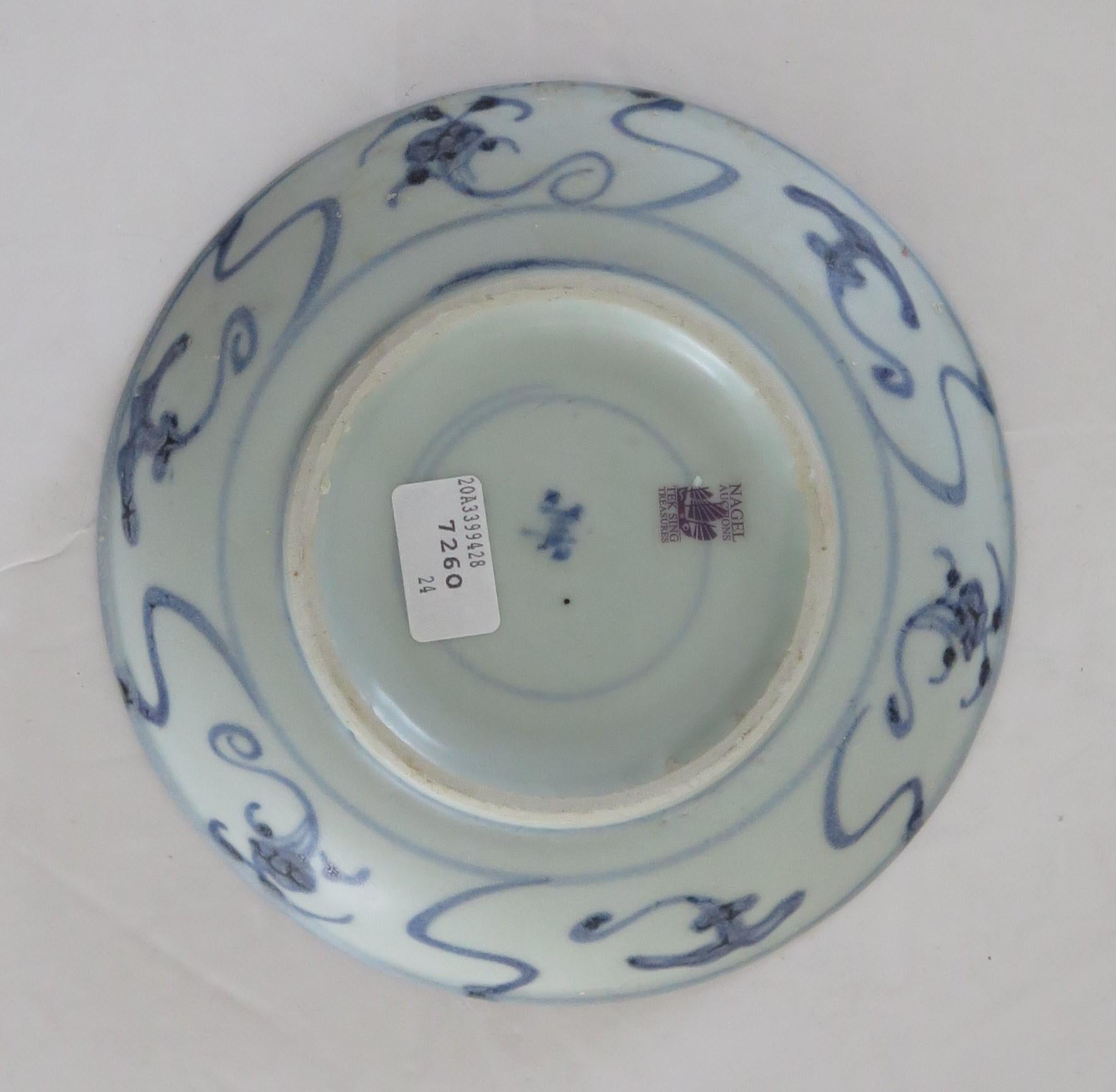 19th C Chinese Porcelain Blue & White Saucer Bowl Tek Sing Shipwreck, Ca 1820 4