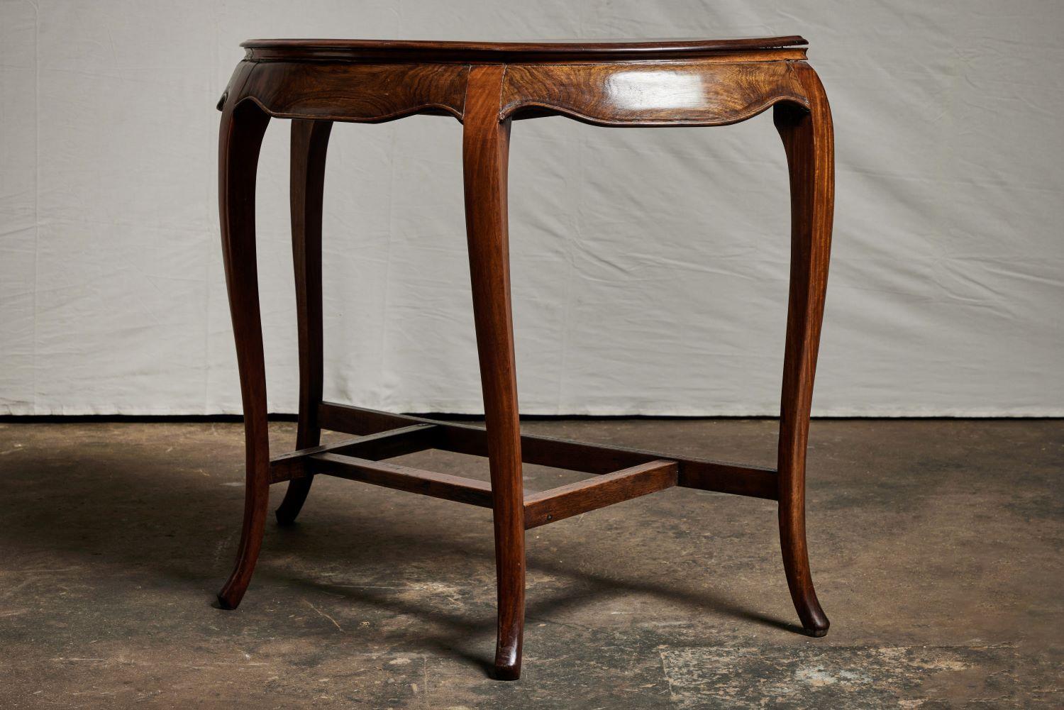 Late 19th Century 19th C. Chinese Rosewood Demilune Table For Sale