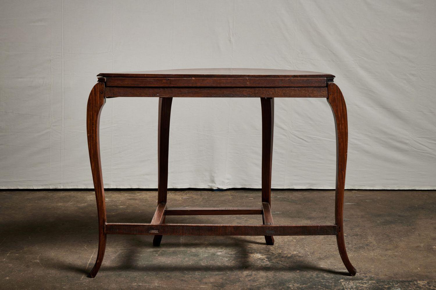 19th C. Chinese Rosewood Demilune Table For Sale 3