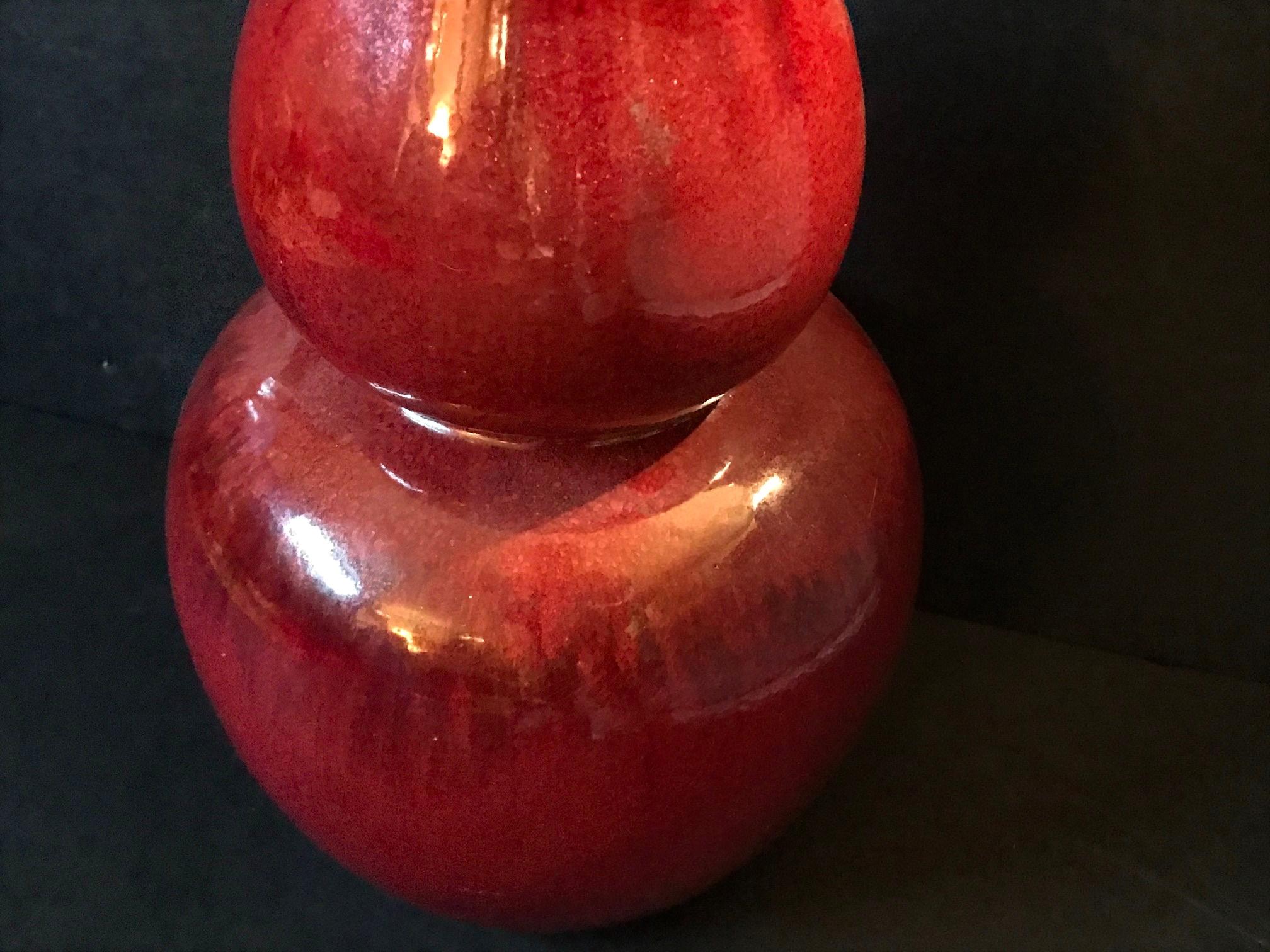 Qing Chinese Sang de Boeuf Glazed Large Double Gourd, Huluping Bottle Vase