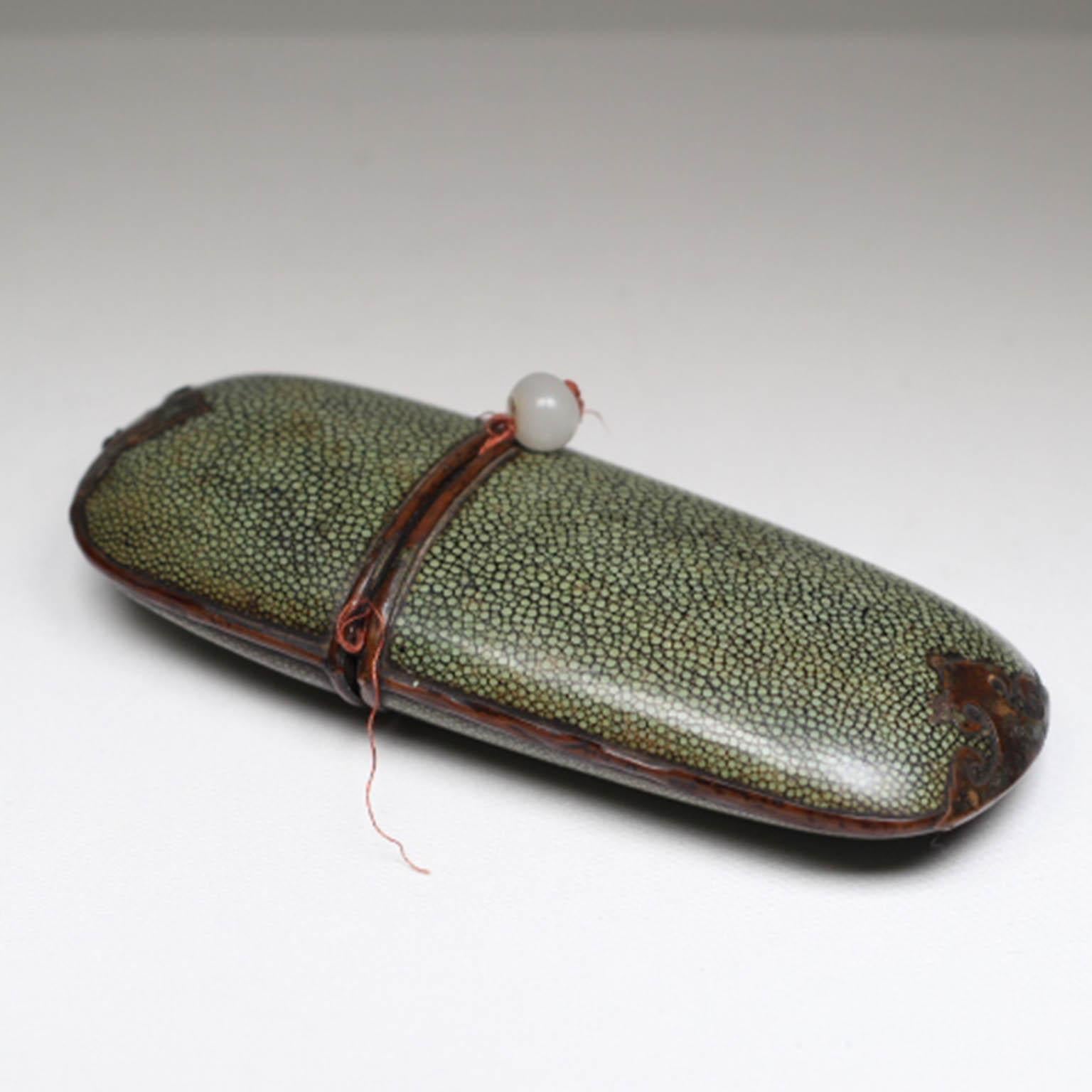 Chinese Export 19th century Chinese Shagreen 'Sharkskin' Covered Eye Glass Case circa 1850-1900