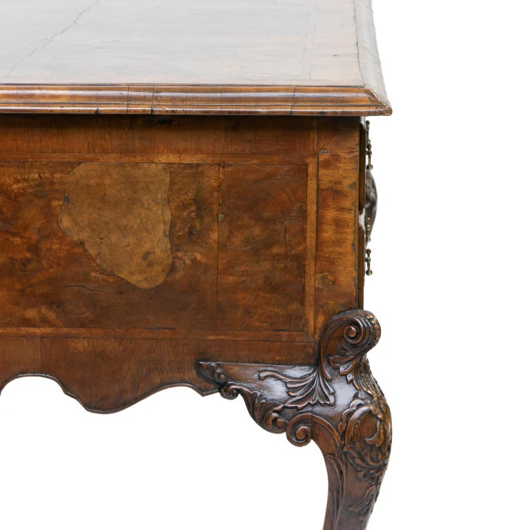 19th Century Chippendale Burl Walnut Partner's Writing Desk  For Sale 5