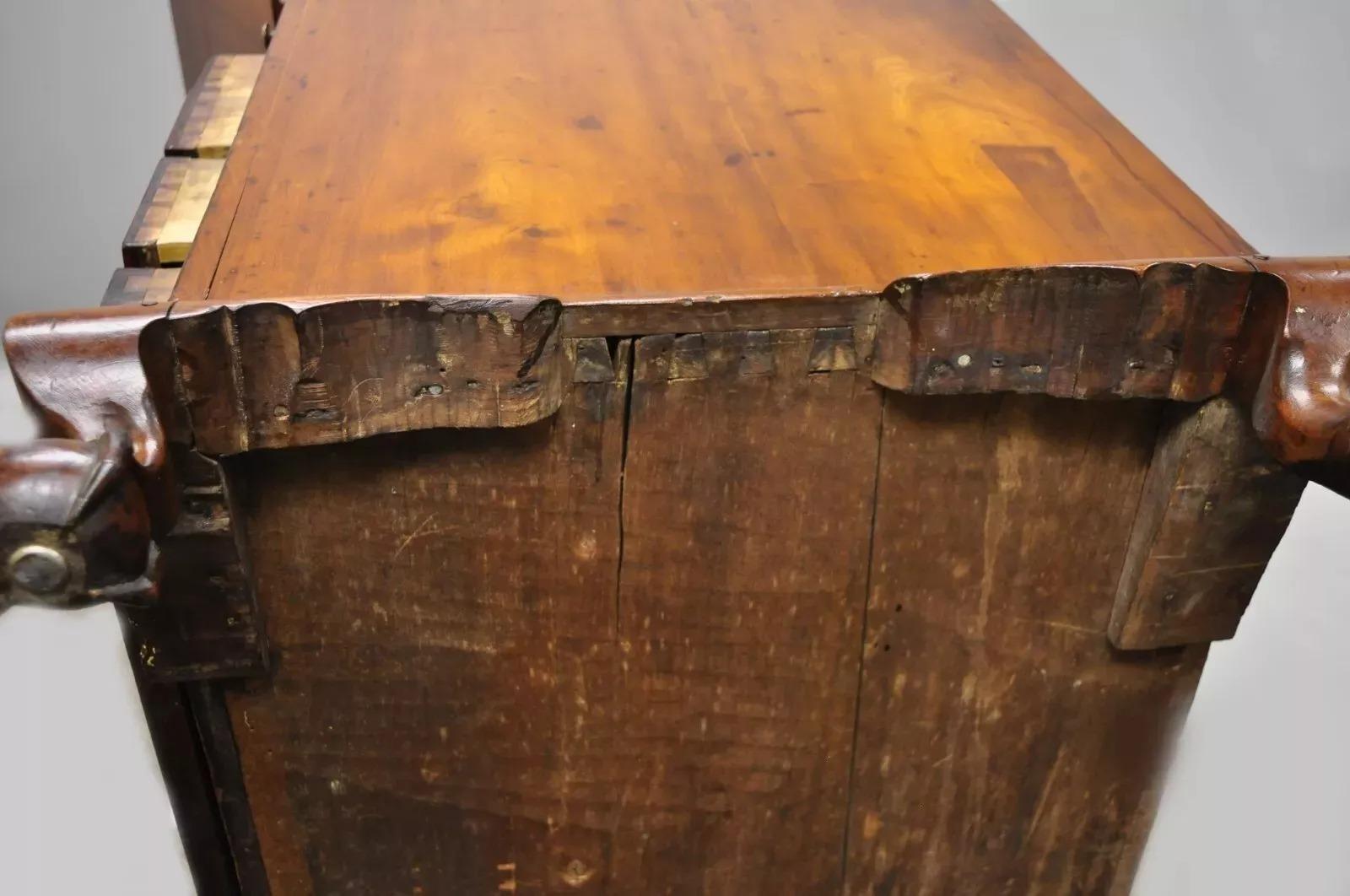 19th C. Chippendale Style Mahogany Slant Front Carved Ball & Claw Secretary Desk For Sale 5