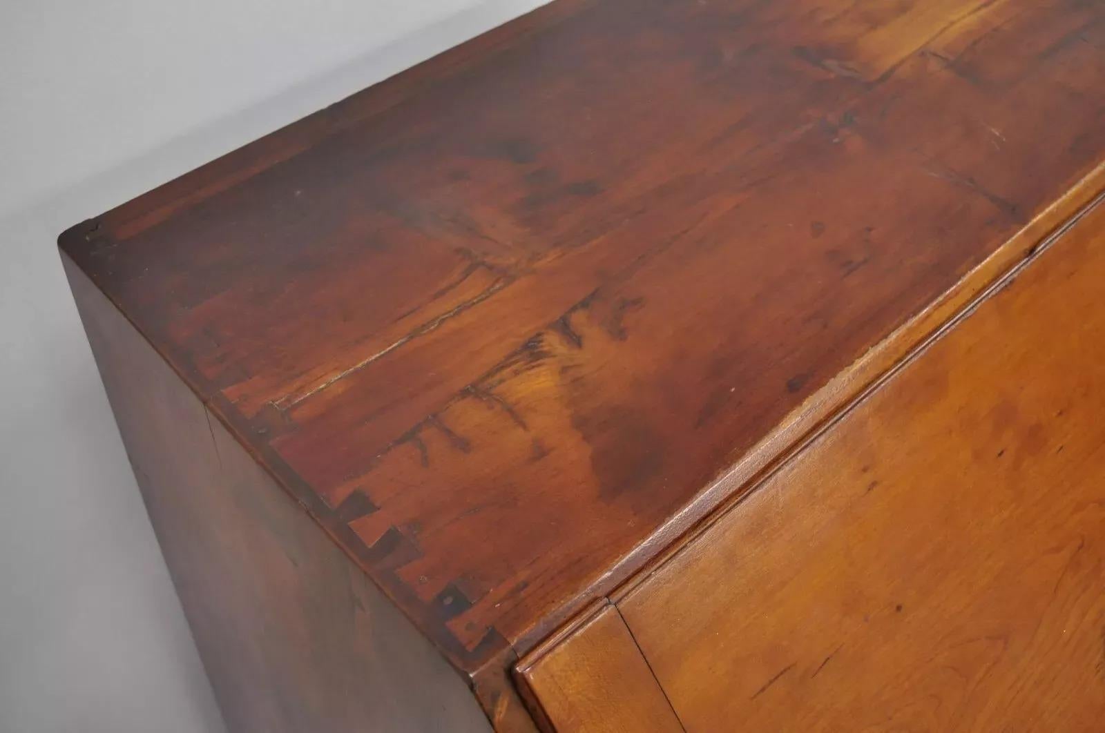 19th C. Chippendale Style Mahogany Slant Front Carved Ball & Claw Secretary Desk For Sale 7