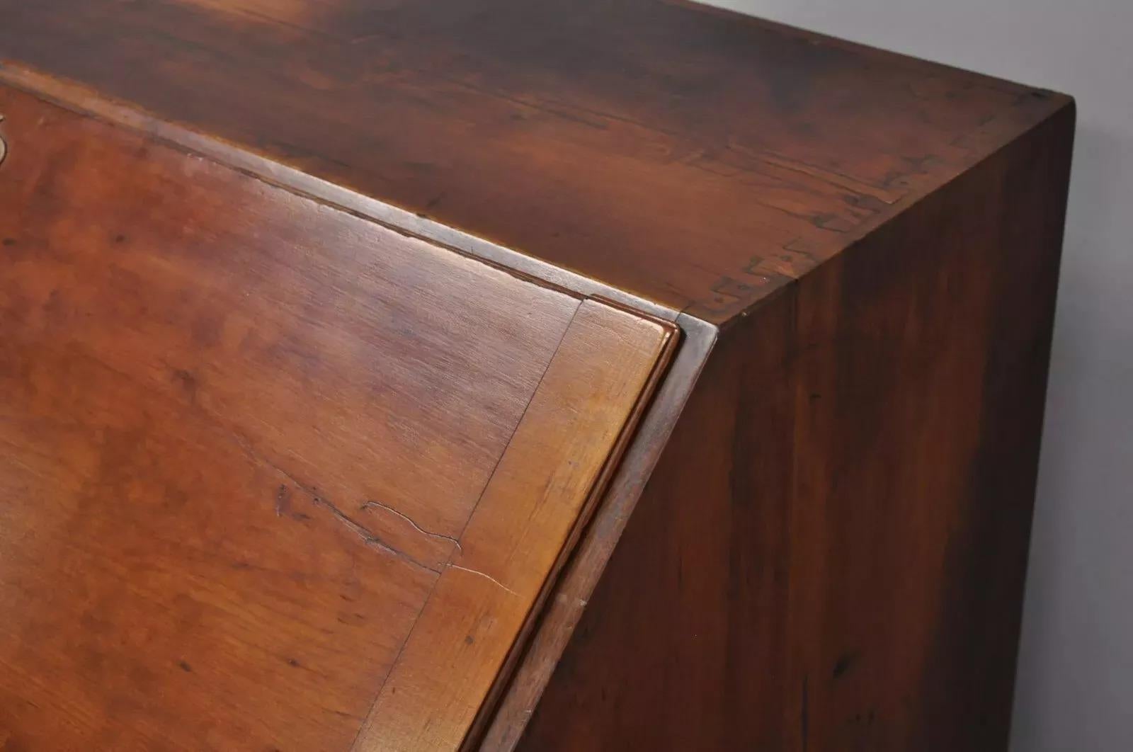 19th C. Chippendale Style Mahogany Slant Front Carved Ball & Claw Secretary Desk For Sale 3