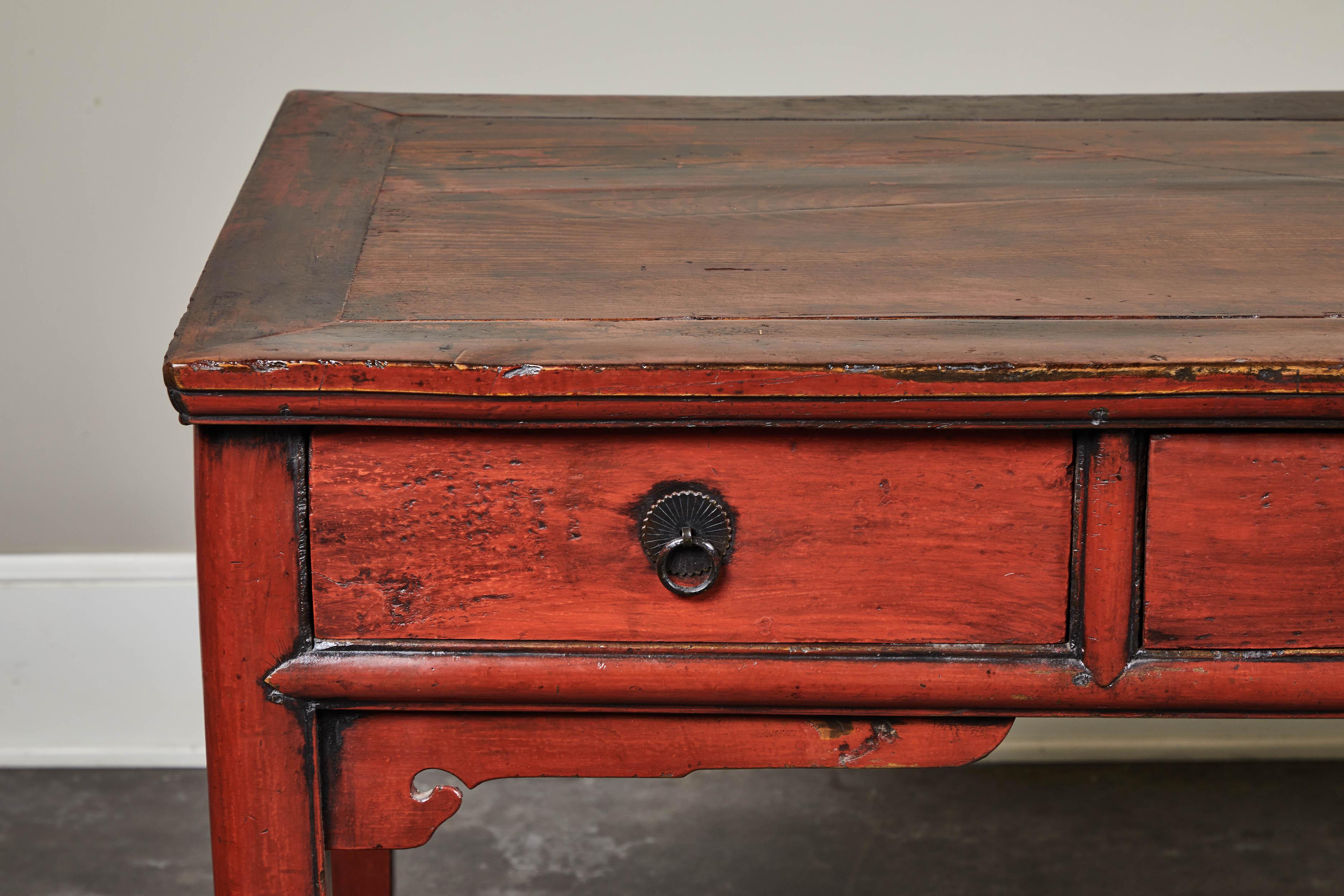 Chinese Export 19th Century Cinnabar Lacquer Console 