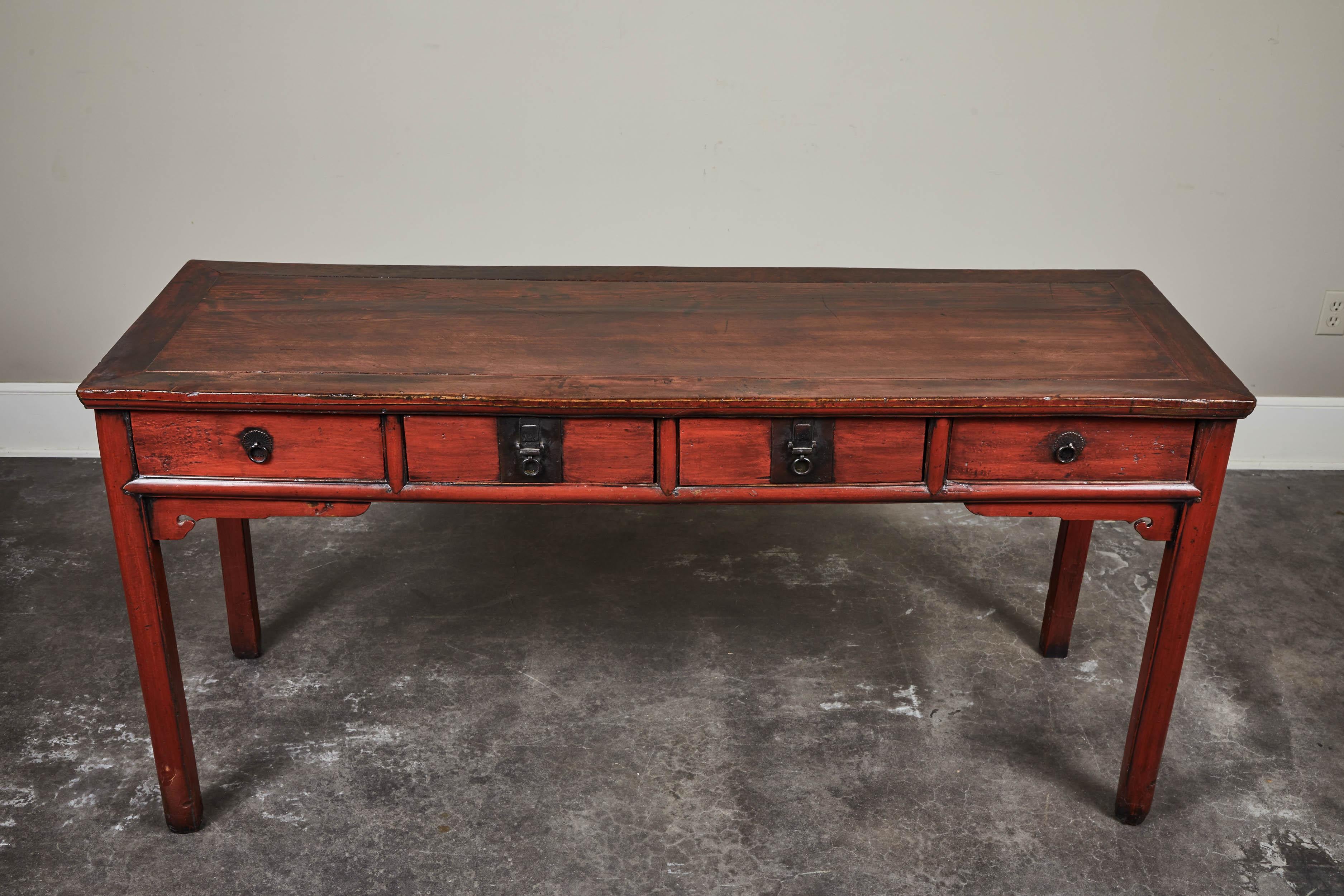 Chinese 19th Century Cinnabar Lacquer Console 