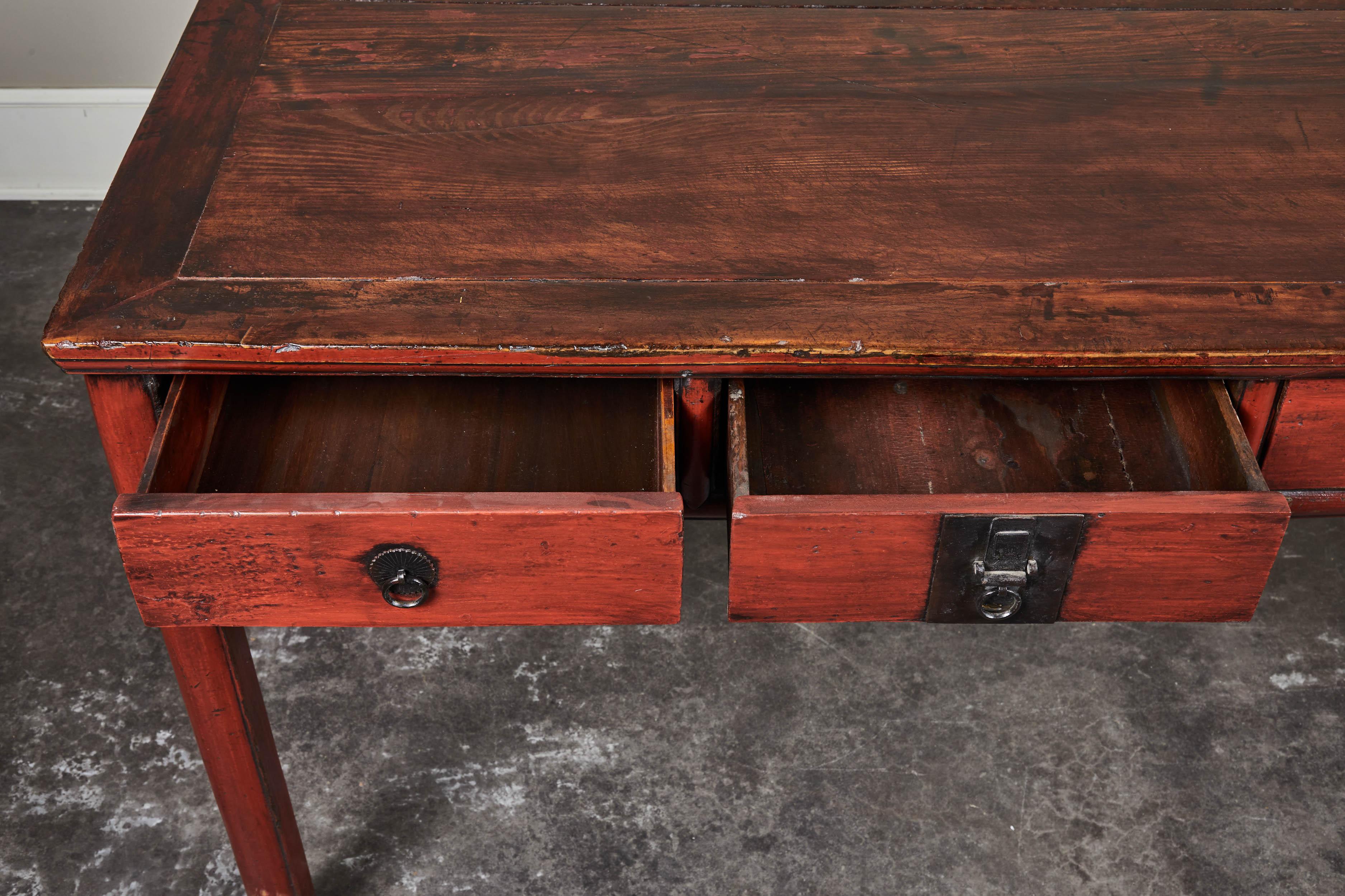 19th Century Cinnabar Lacquer Console  In Good Condition In Pasadena, CA