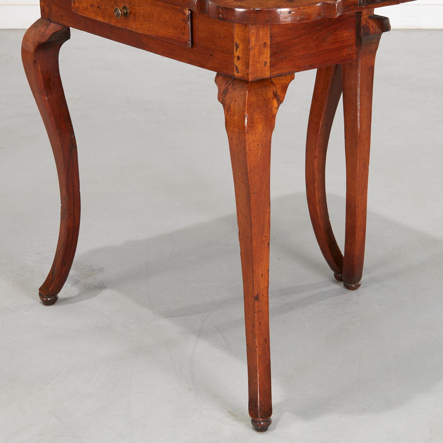 19th C. Circassian Walnut Games Table with Bookmatched Burl Wood Top For Sale 1