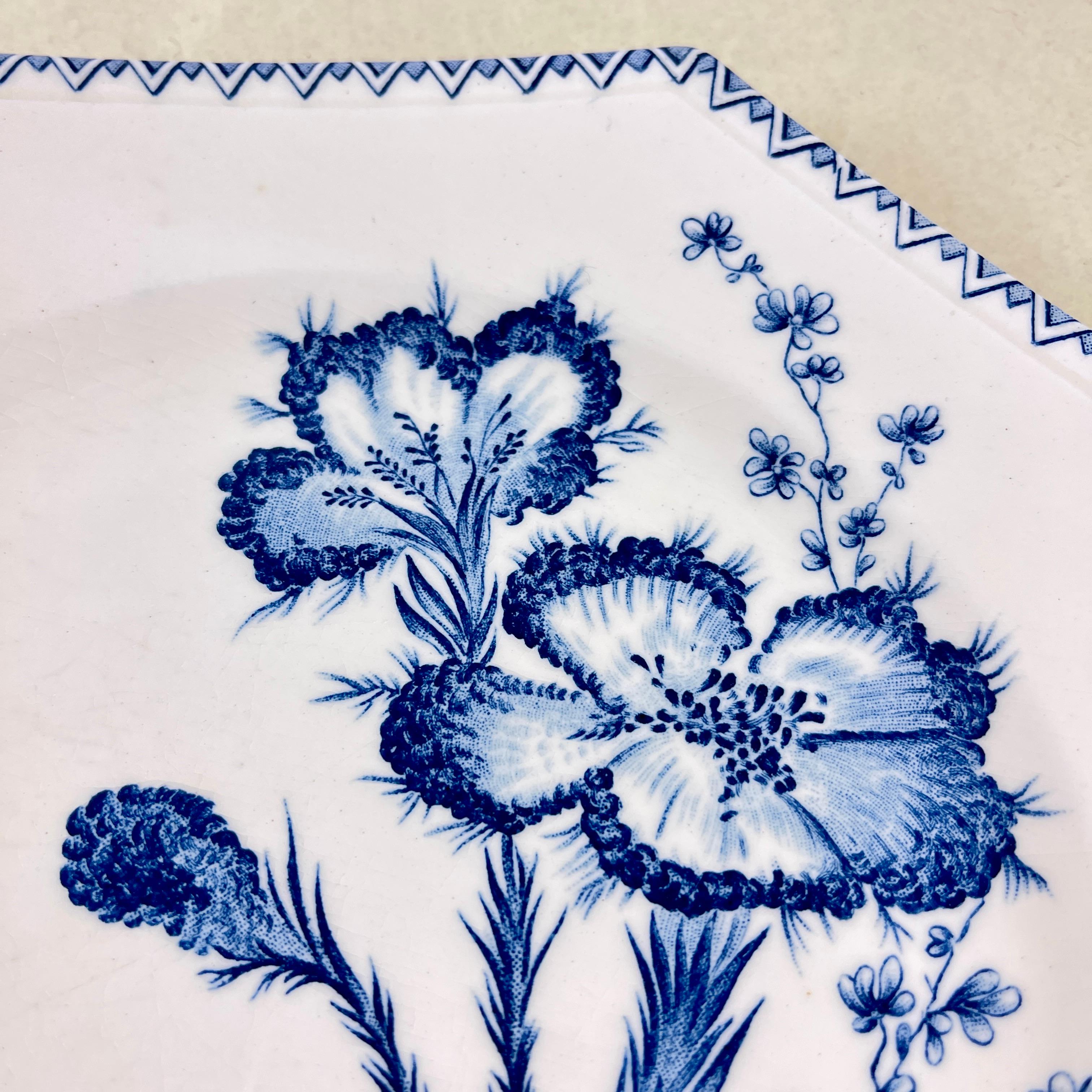  19th C. Clairefontaine French Faïence Indiana Pattern Dinner Plates, set of 8 6