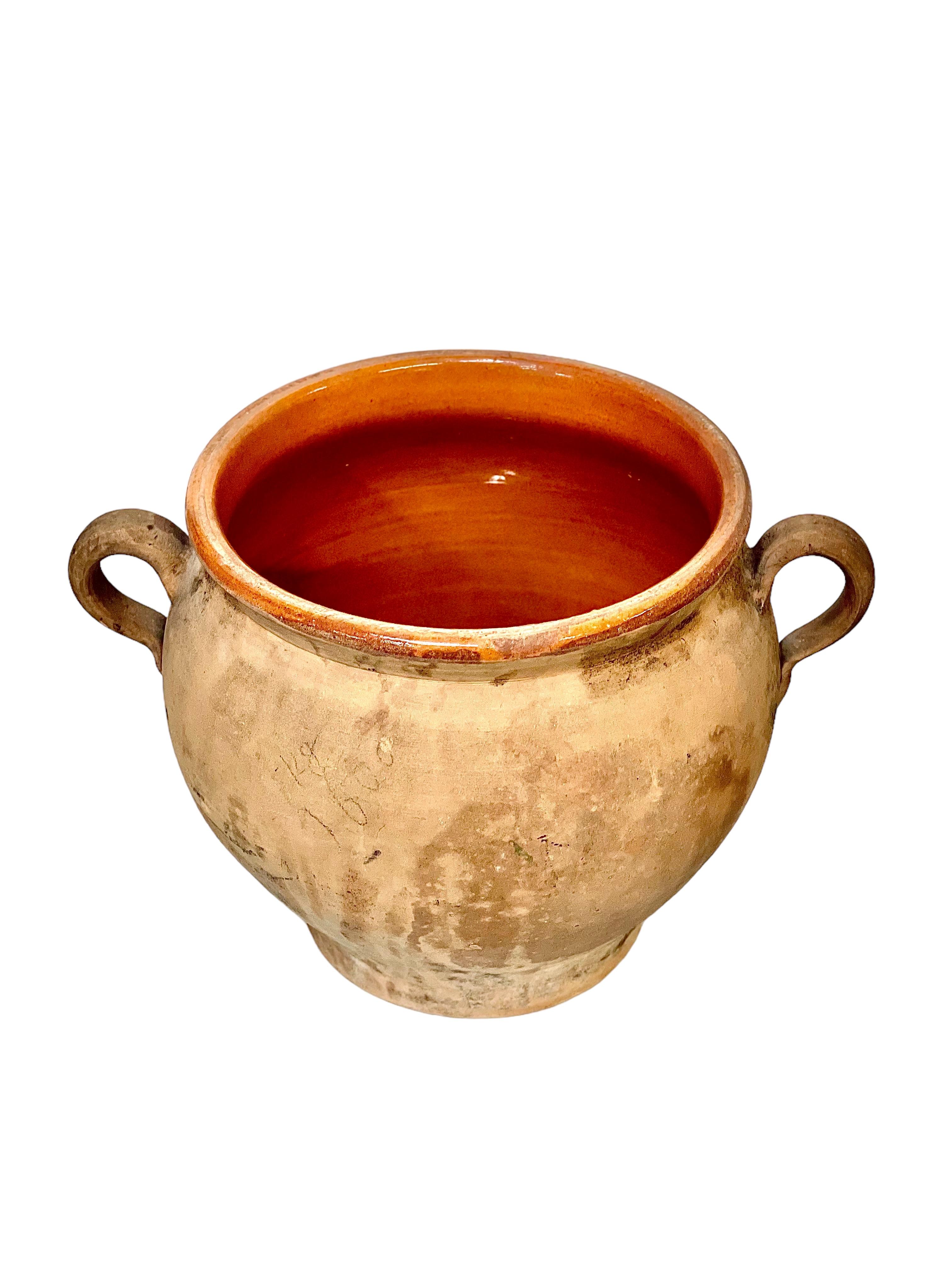 Rustic 19th C. Classic French Terracotta Confit Pot For Sale
