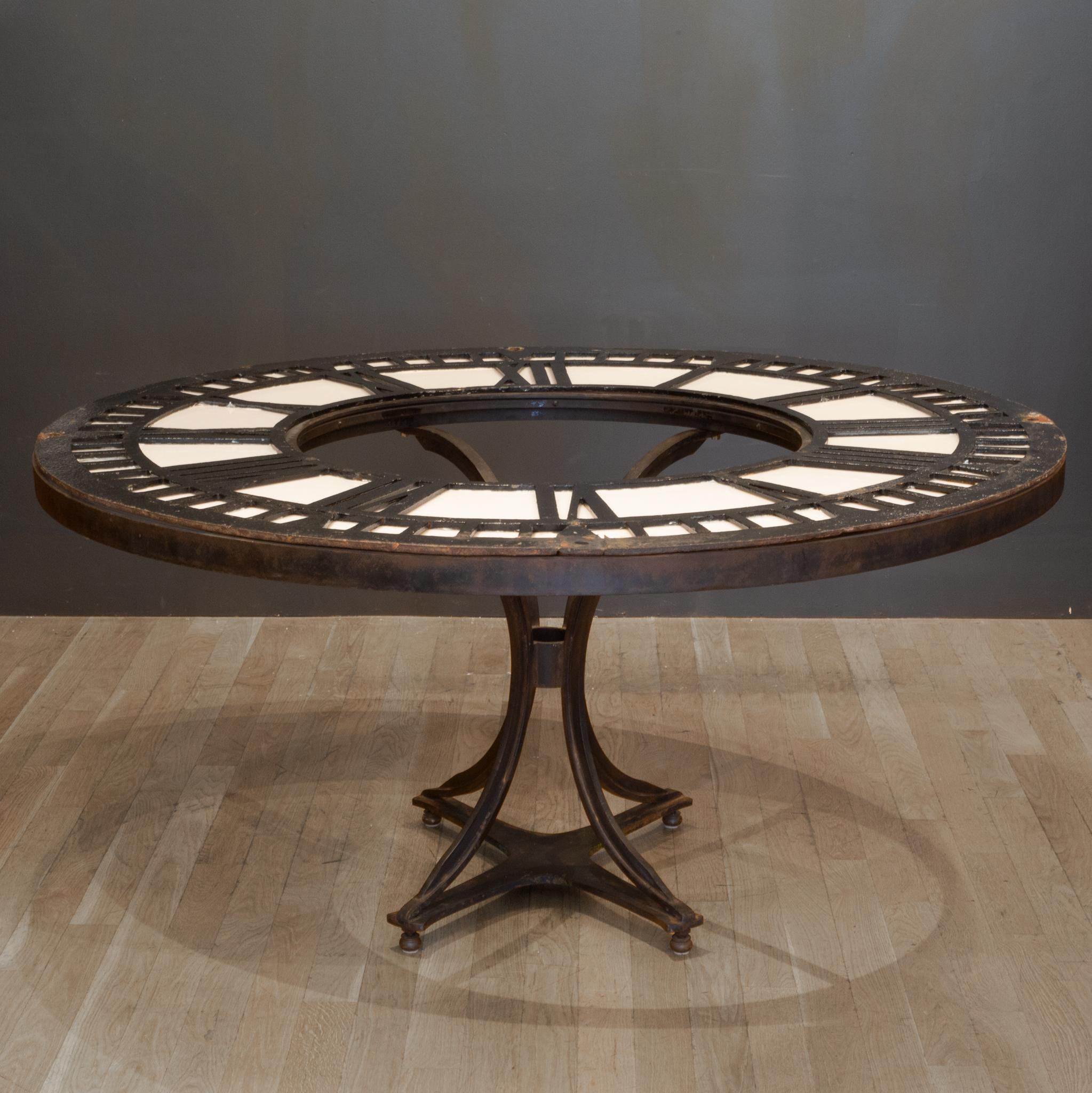 19th Century Clock Face Custom Iron Dining Table, circa 1800s 1