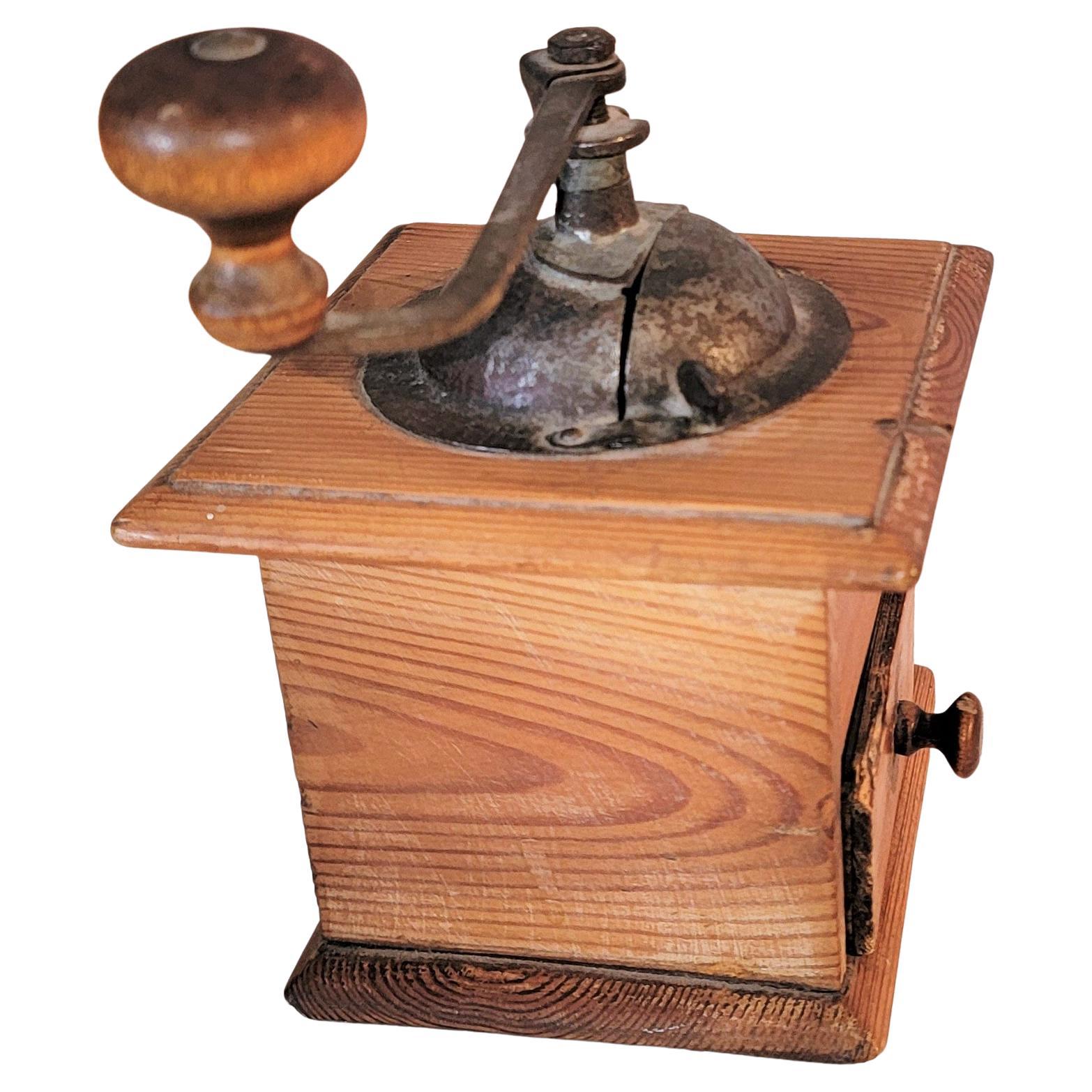 Country 19th C Coffee Grinder For Sale