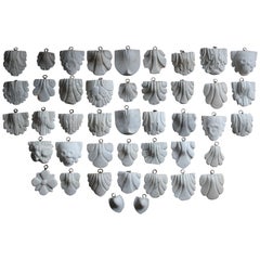 19th C Collection of Carved Marble Shields Architectural Elements Country House