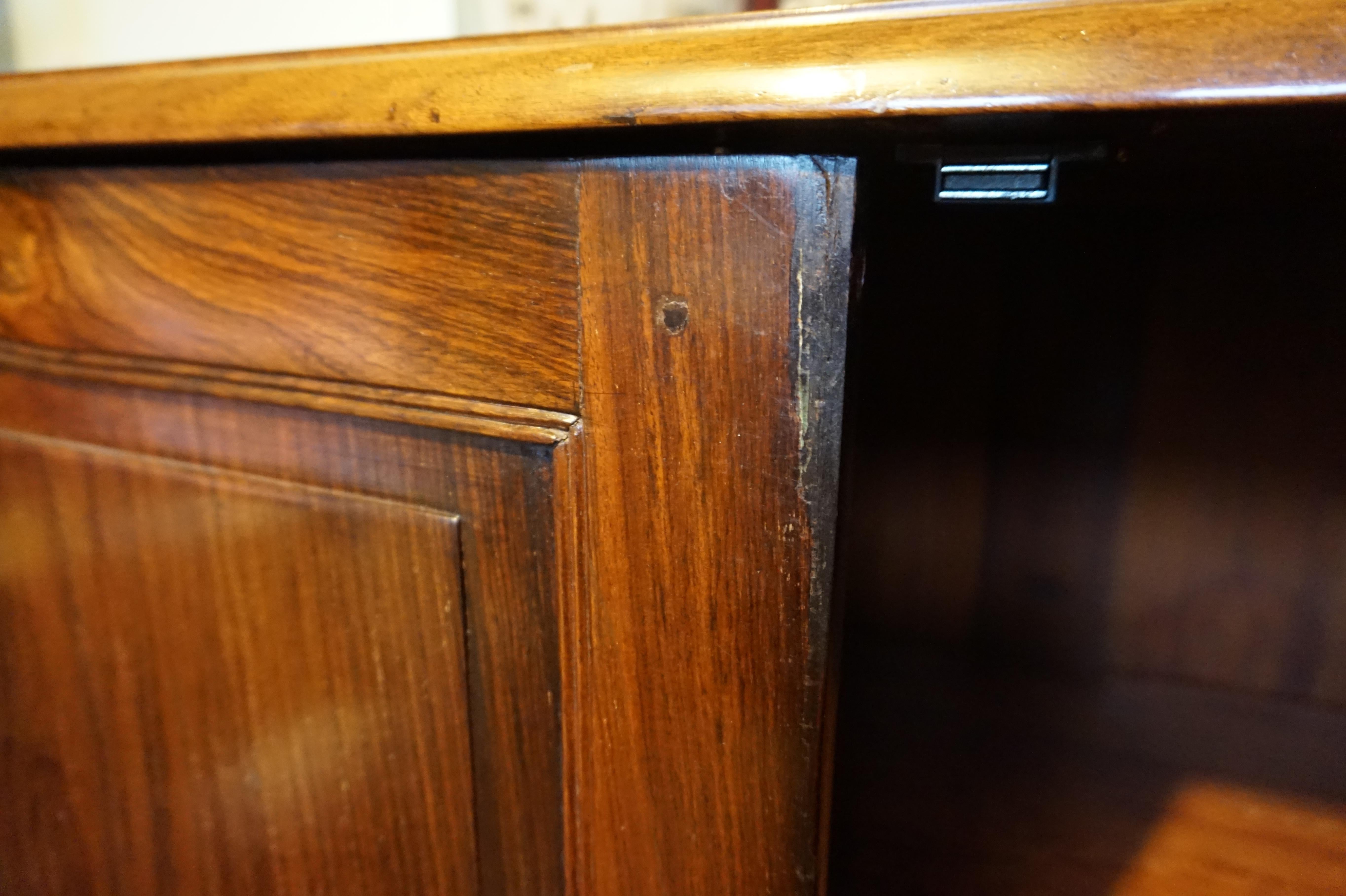 Colonial Rosewood Carved Hutch Linen Cabinet with Barley Twist Columns For Sale 11