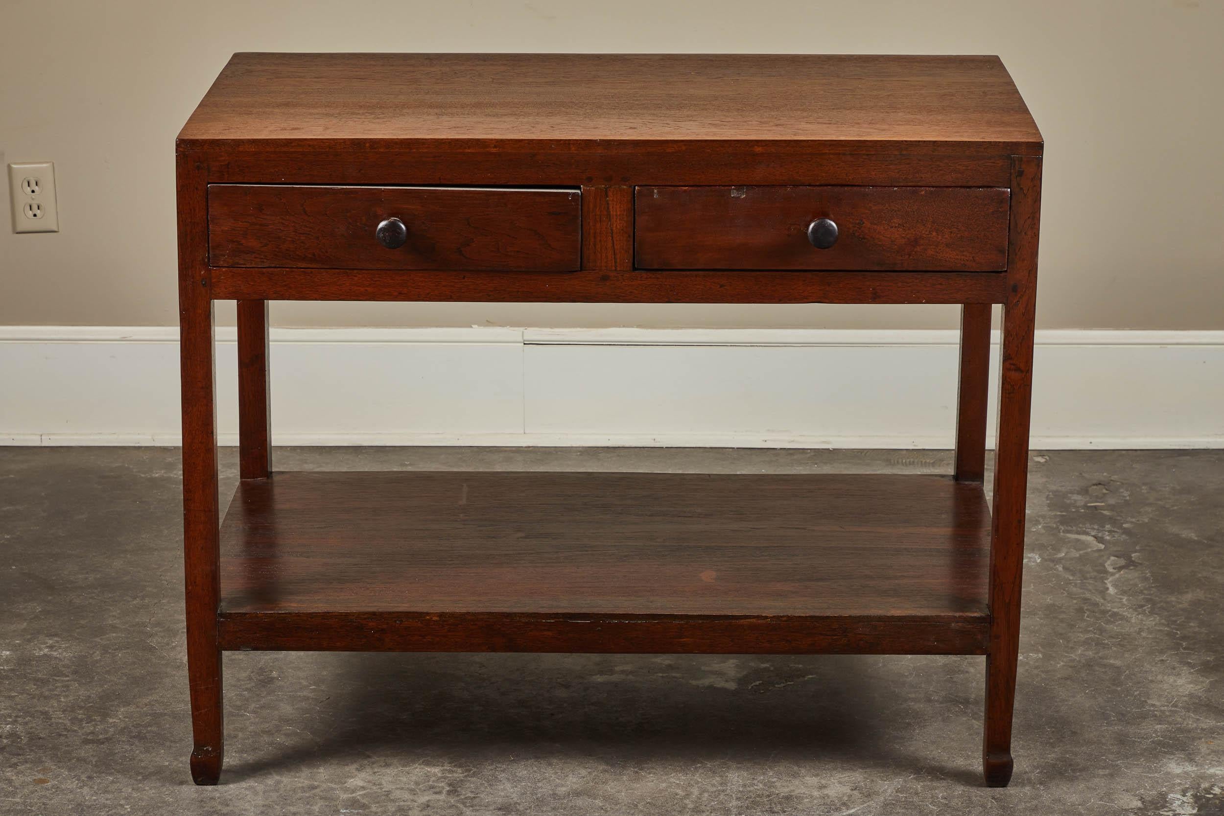 19th Century Colonial Teak Console Table with Drawers 3