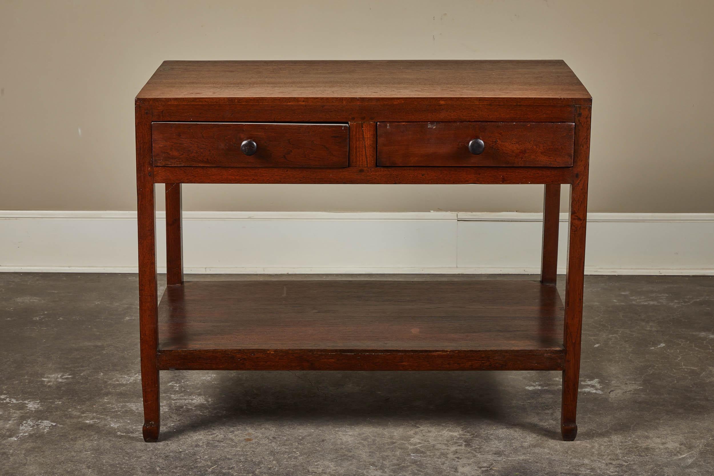 19th Century Colonial Teak Console Table with Drawers 4