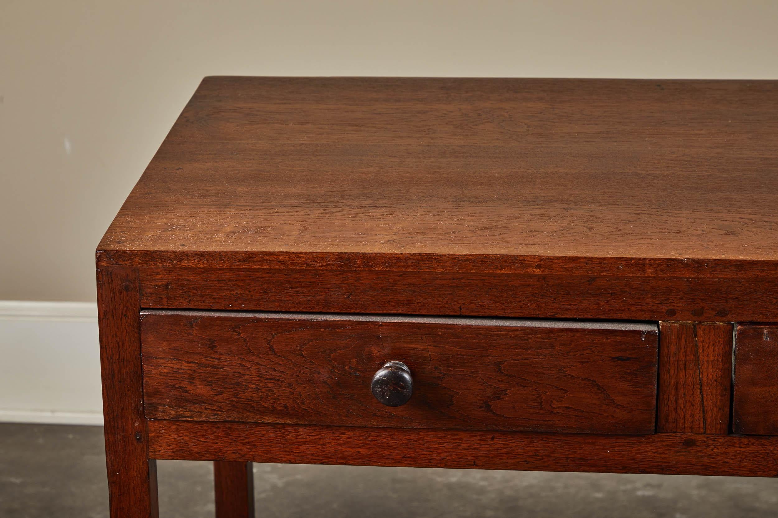 19th Century Colonial Teak Console Table with Drawers 5