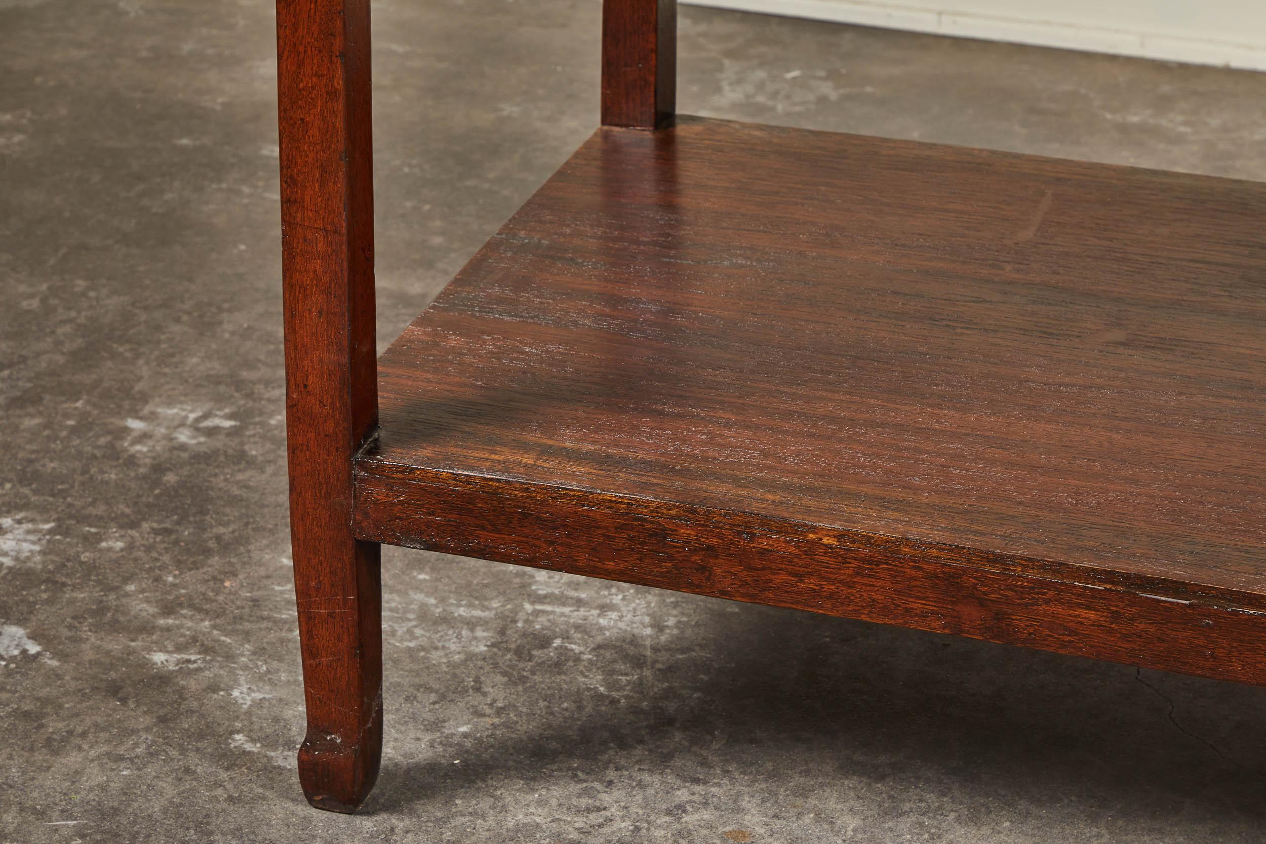 teak console table with drawers