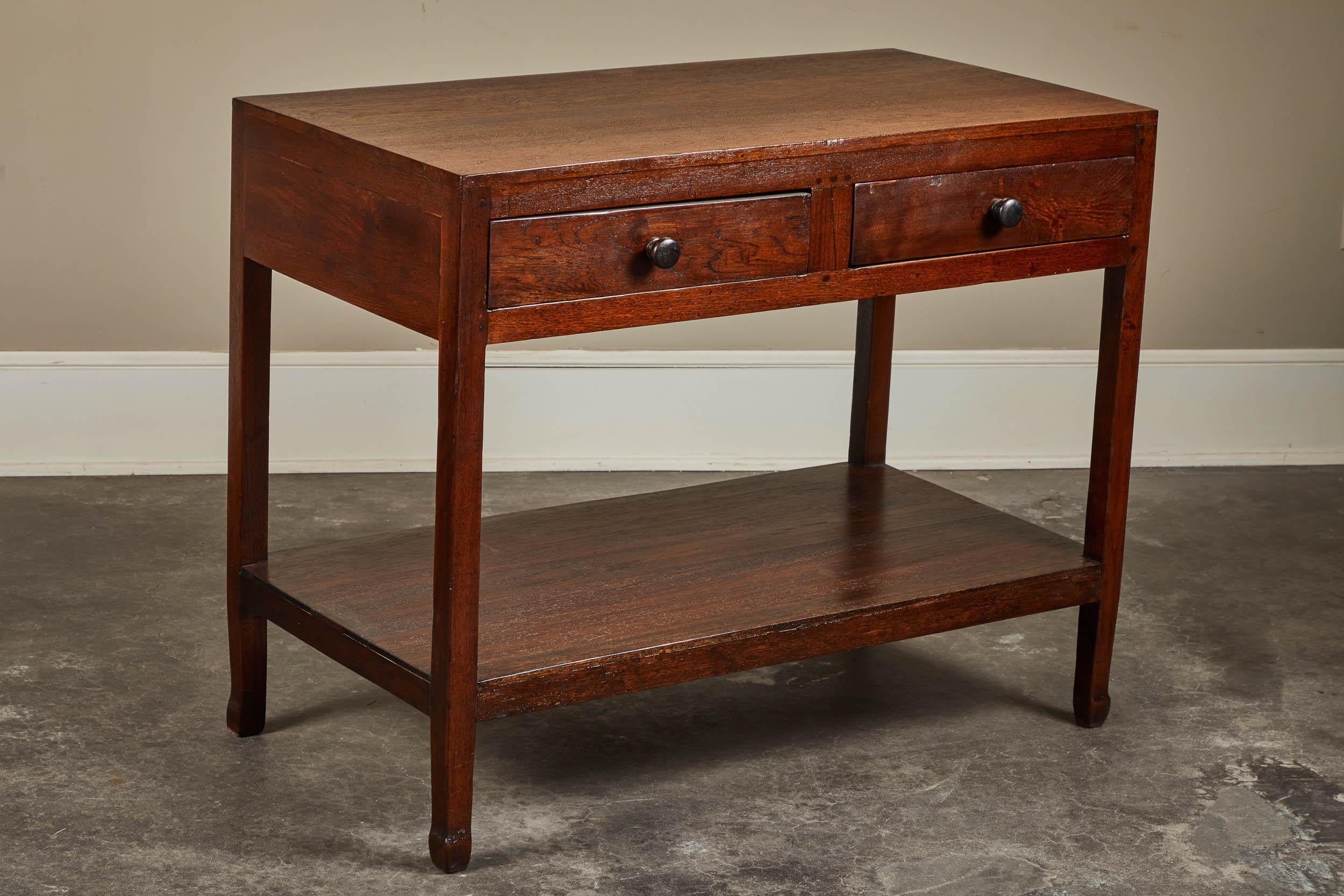 British Colonial 19th Century Colonial Teak Console Table with Drawers