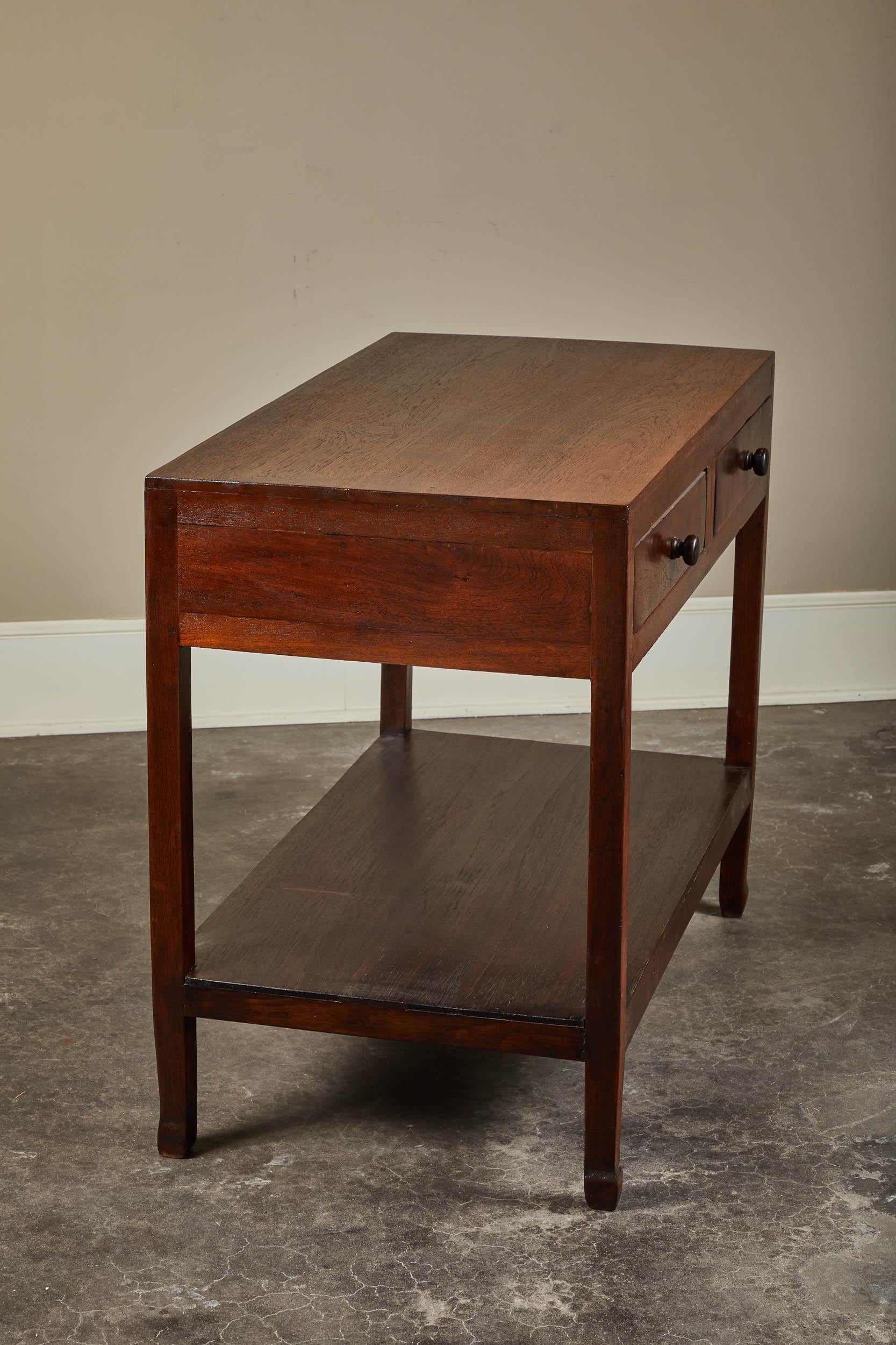 19th Century Colonial Teak Console Table with Drawers 1