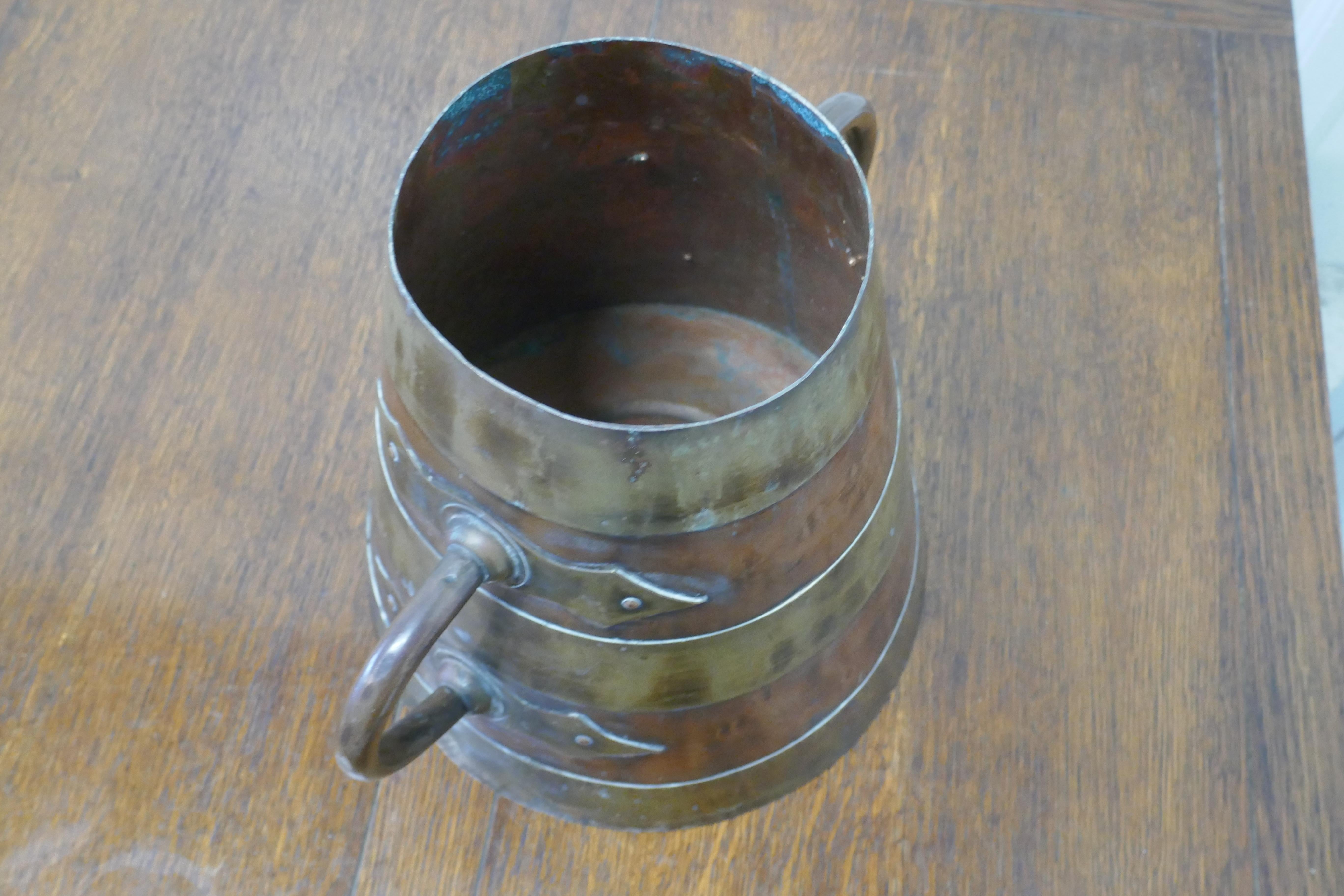 19th C Conical French Copper Brass Banded Measure In Good Condition For Sale In Chillerton, Isle of Wight