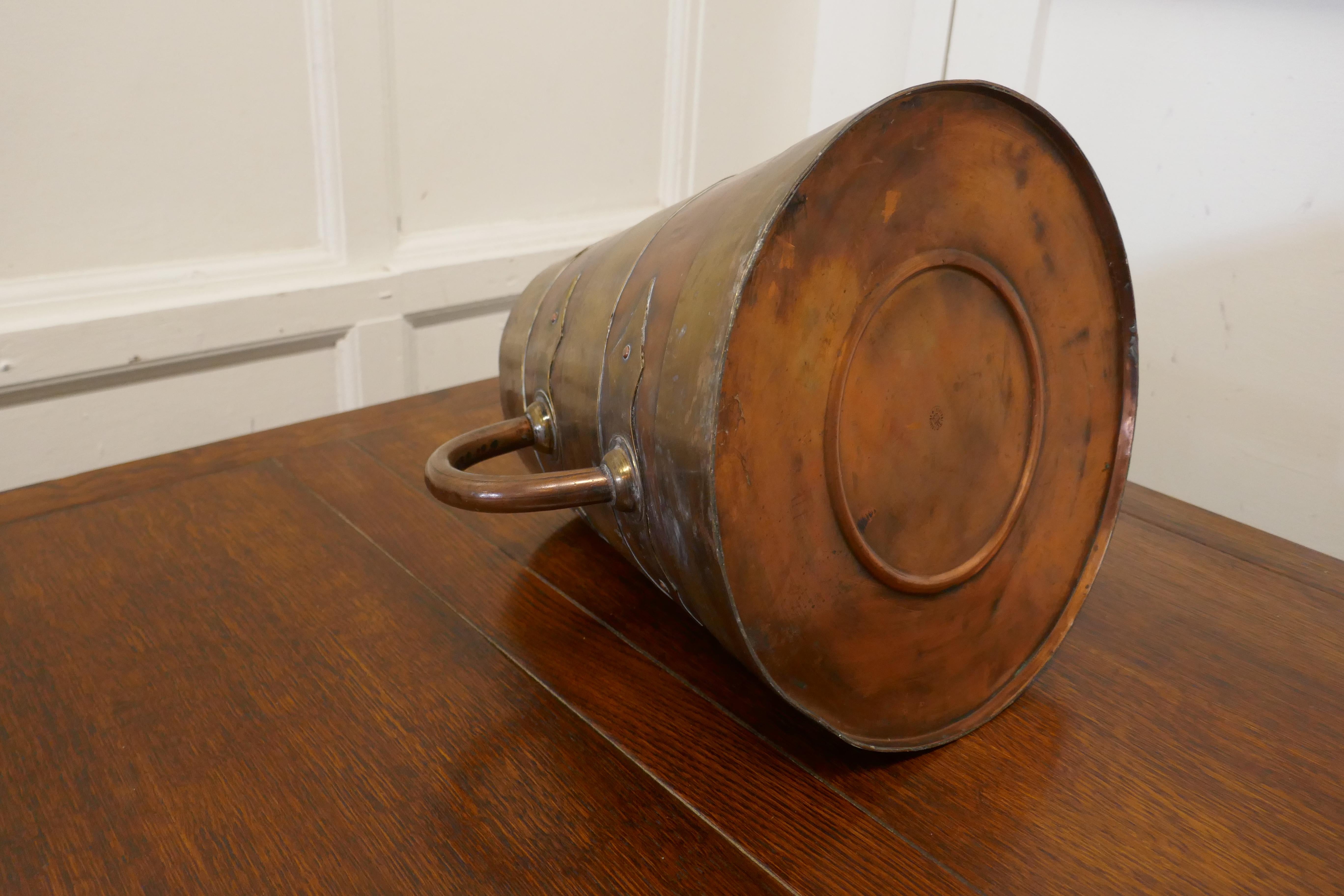 19th Century 19th C Conical French Copper Brass Banded Measure For Sale