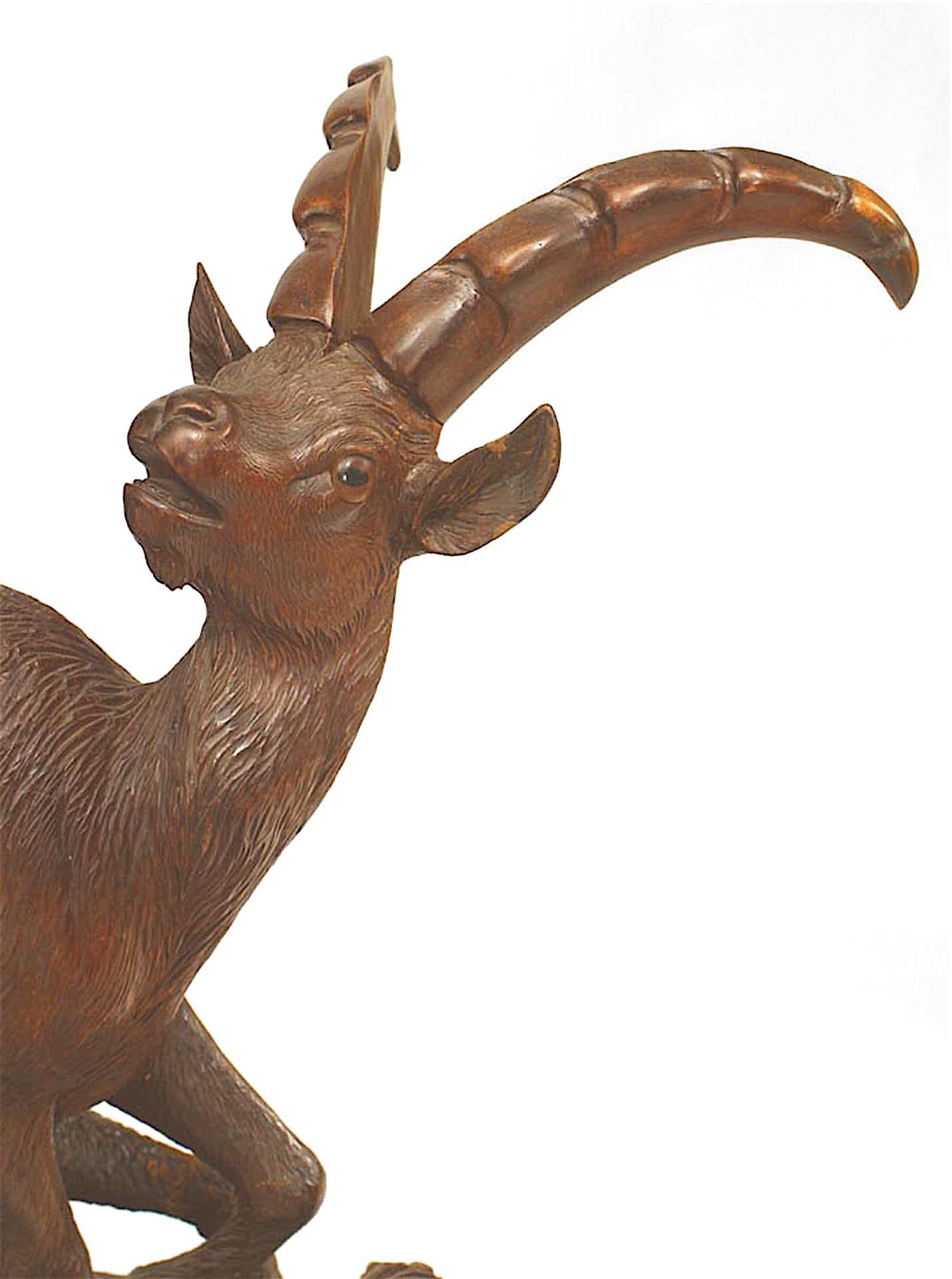 German Black Forest Walnut Ibex Hatrack For Sale