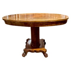 19th c. Continental Oval Walnut Center Table